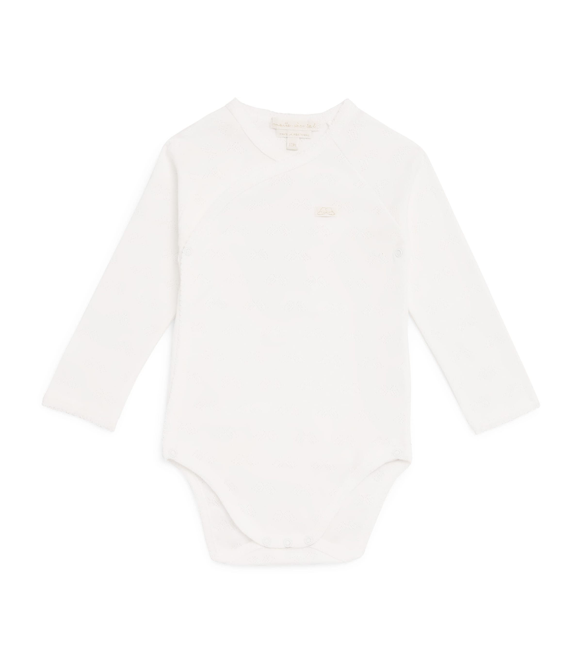 Marie-chantal Kids' Pointelle-knit Angel Wing Bodysuit In Pink