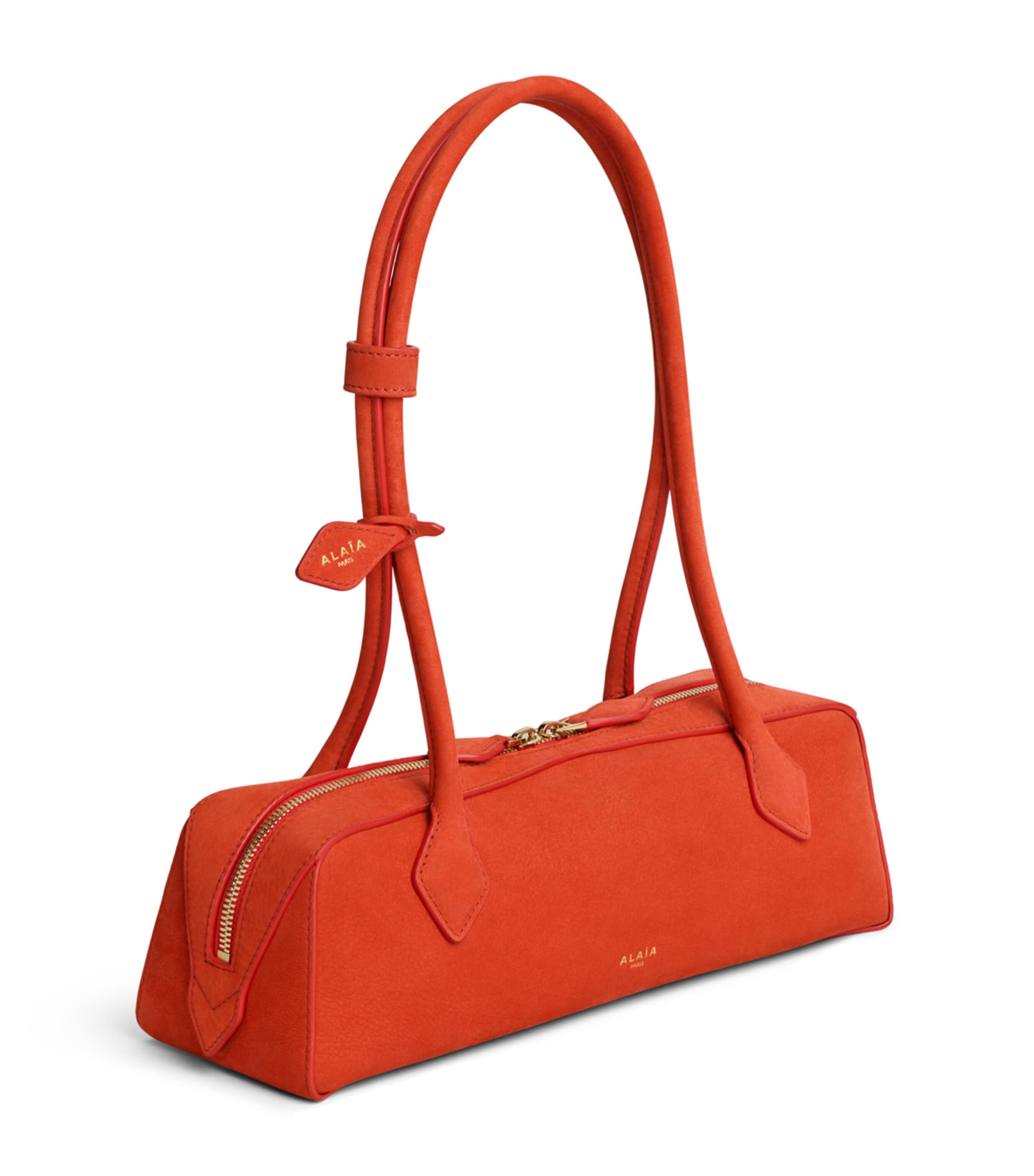 Alaïa Medium Suede Le Teckel Shoulder Bag Orange Brule Image 3