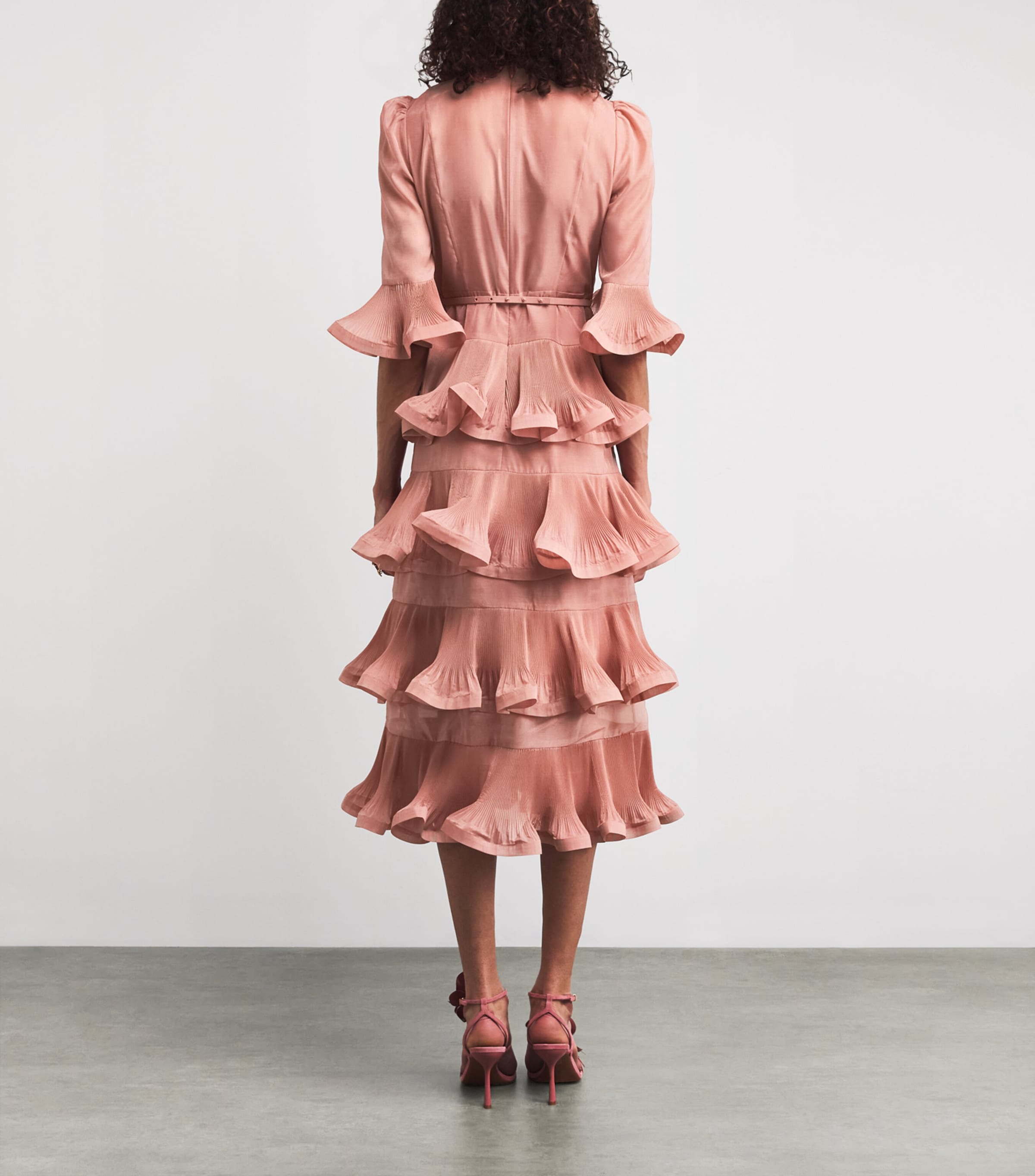 Tiered Midi Dress LIP LIPSTICK Image 3