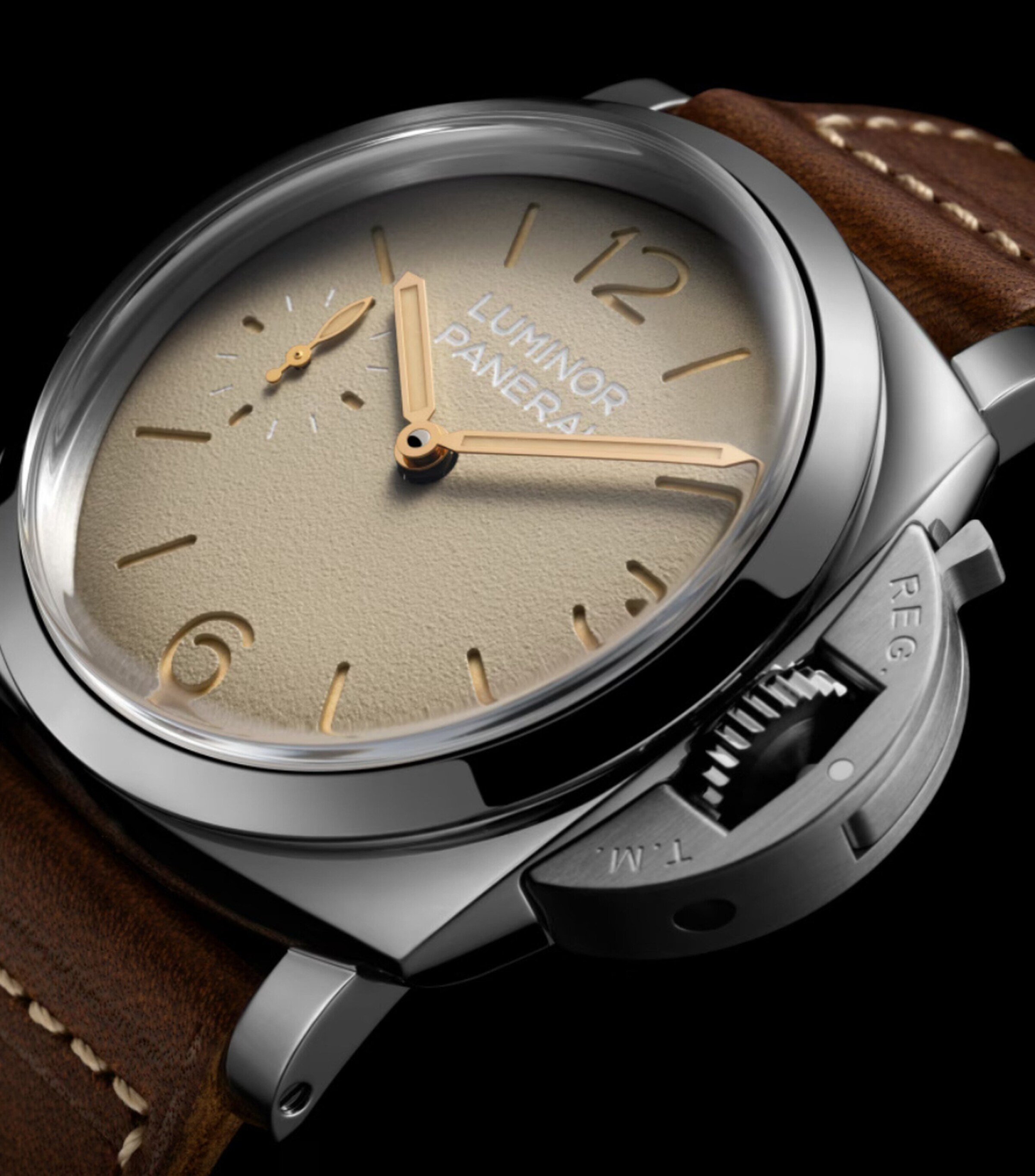 Panerai Stainless Steel Luminor Watch 47mm Beige Image 4