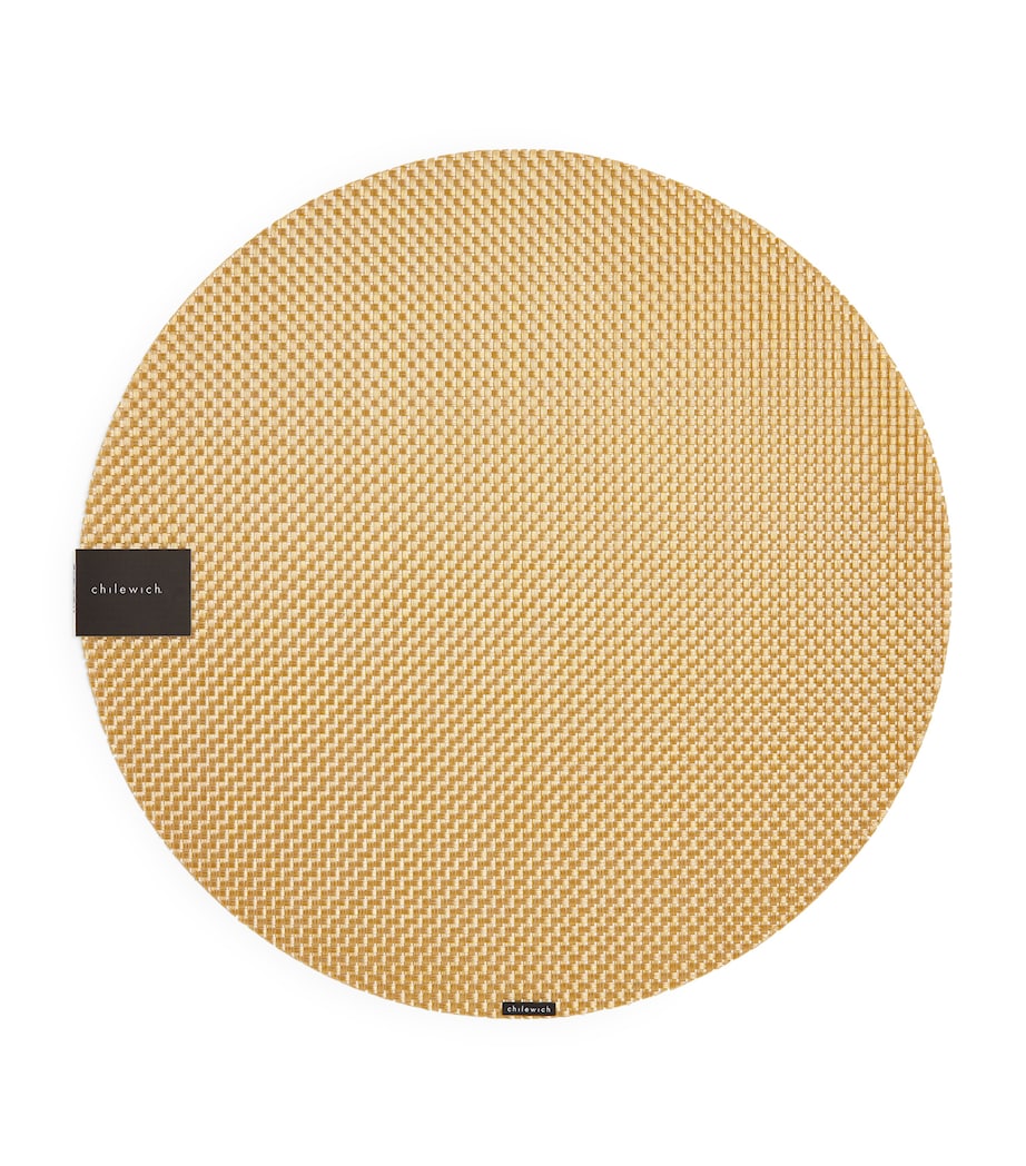 Basketweave Gilded Round Placemat (38cm) GILDED Image 1