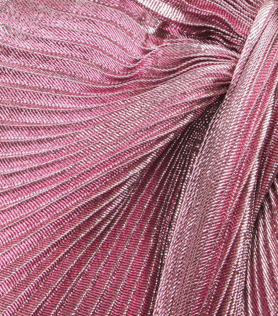 Zuhair Murad Womens Metallic Pleated Cape Gown Dusty Rose Image 5