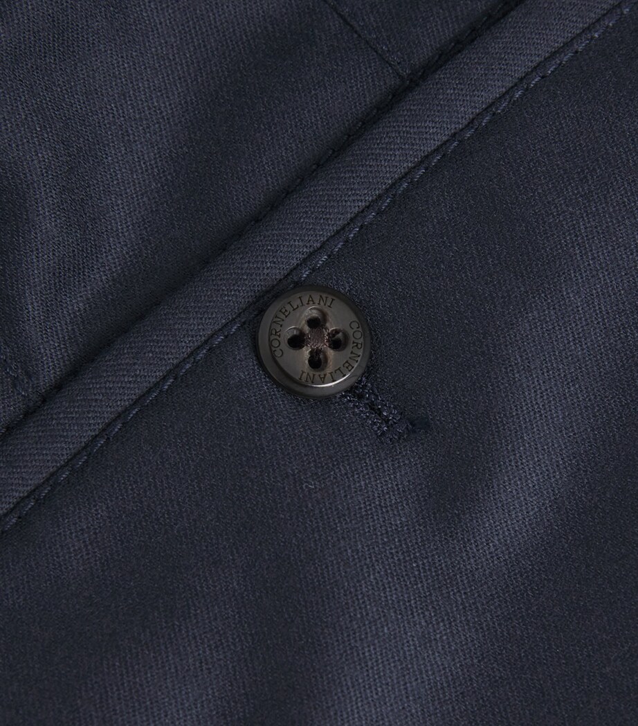 Wool Drawstring Trousers 010 BLUE MELANGE Image 5