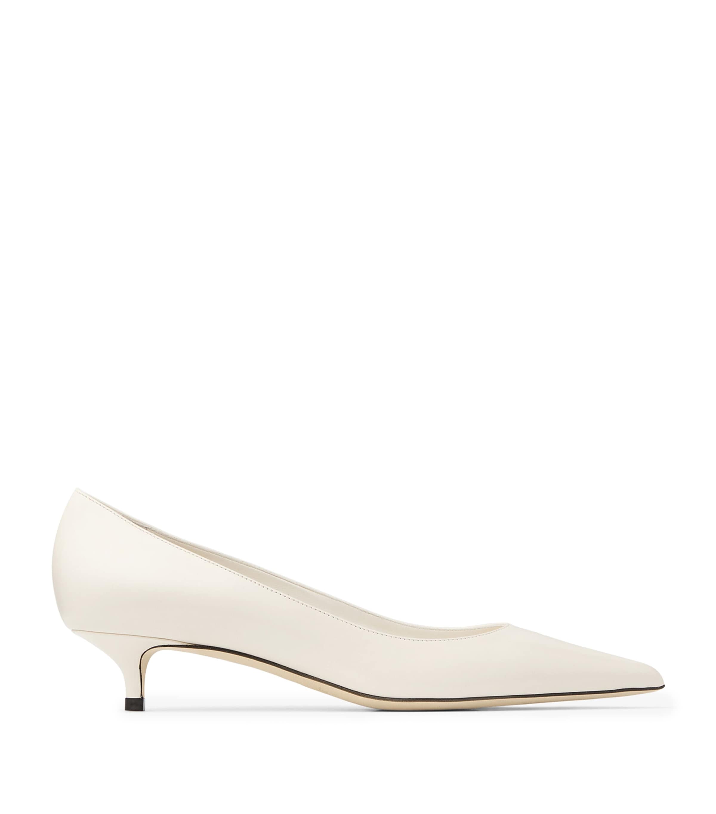 Jimmy Choo Amelia Satin Kitten-heel Pumps In White