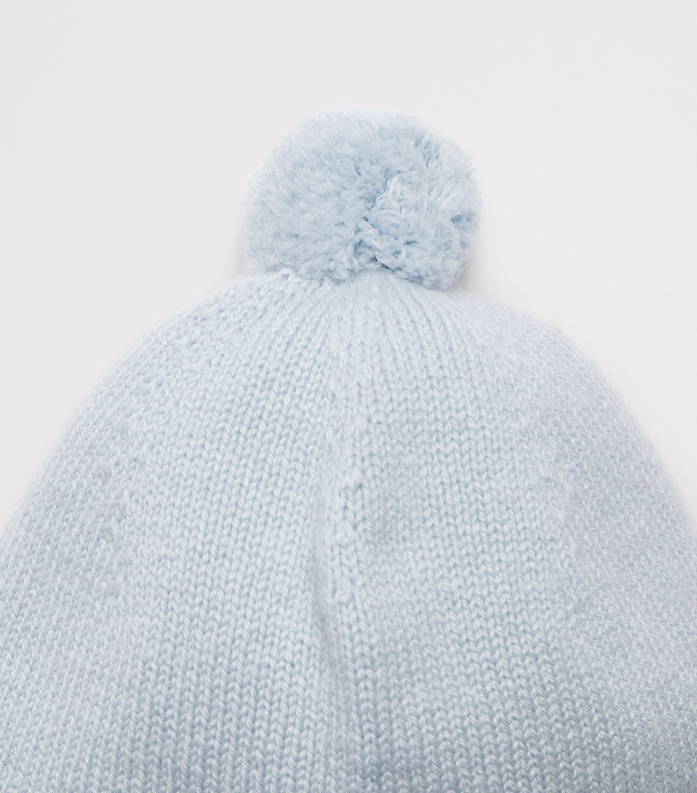 Rosie Sugden Cashmere Pom-Pom Bonnet (0-24 Months) Spa Blue Image 3