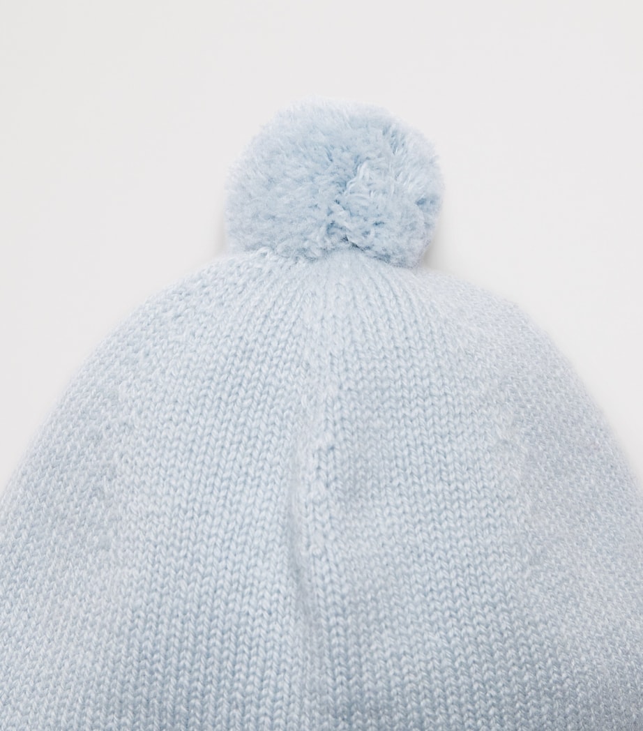 Rosie Sugden Cashmere Pom-Pom Bonnet (0-24 Months) Spa Blue Image 3