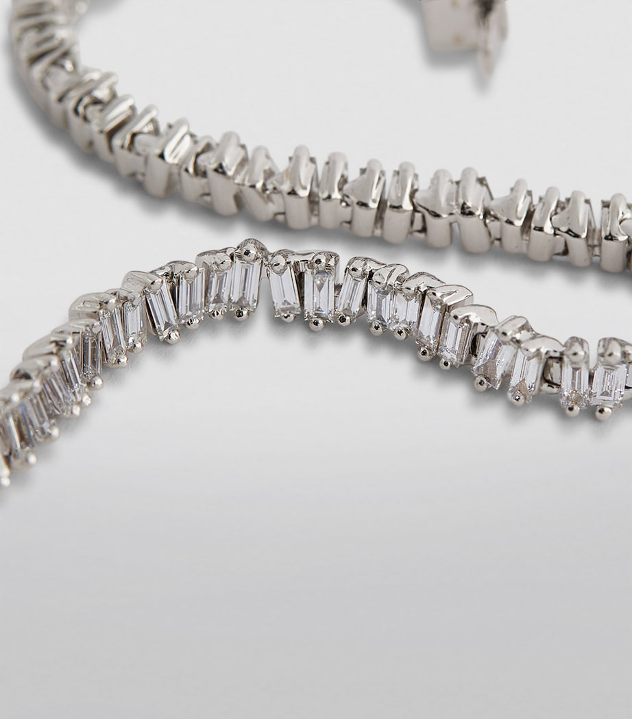 White Gold and Diamond Fireworks Three-Row Tennis Bracelet 18K WG/WD Image 12