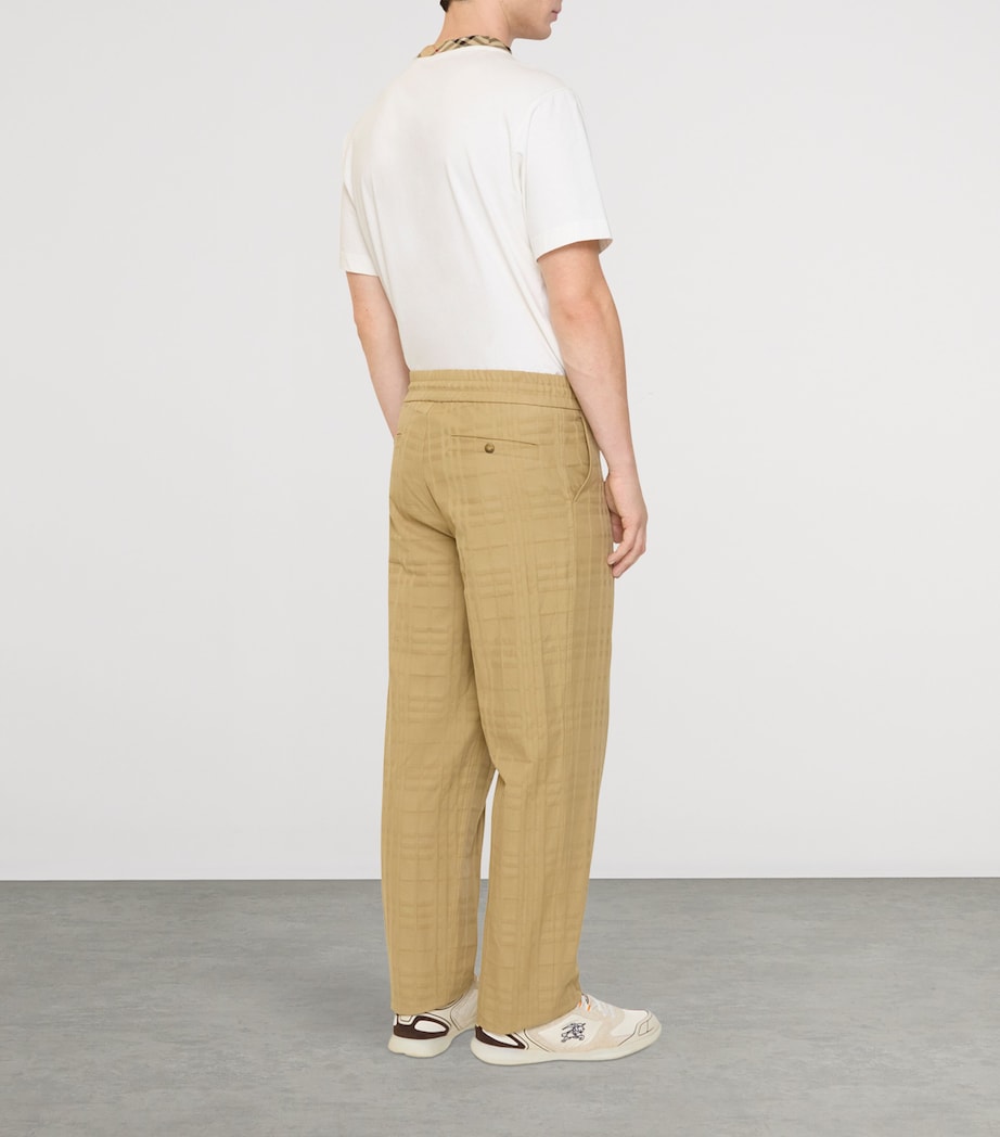 Burberry Mens Cotton Check Trousers Sandstorm Beige Chk Image 3