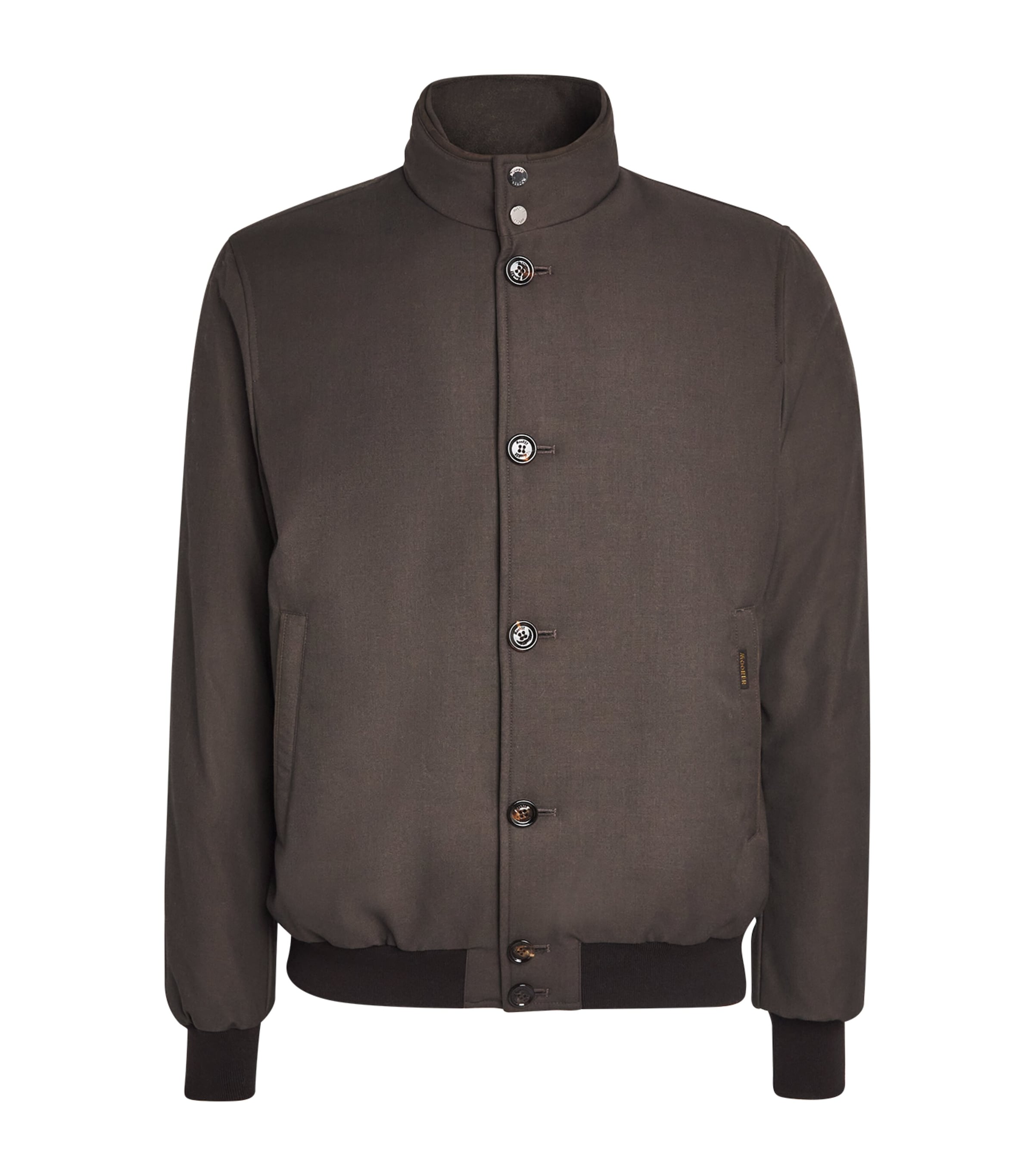 Moorer Janos-pum Button-fastening Ribbed-cuff Bomber Jacket In Brown