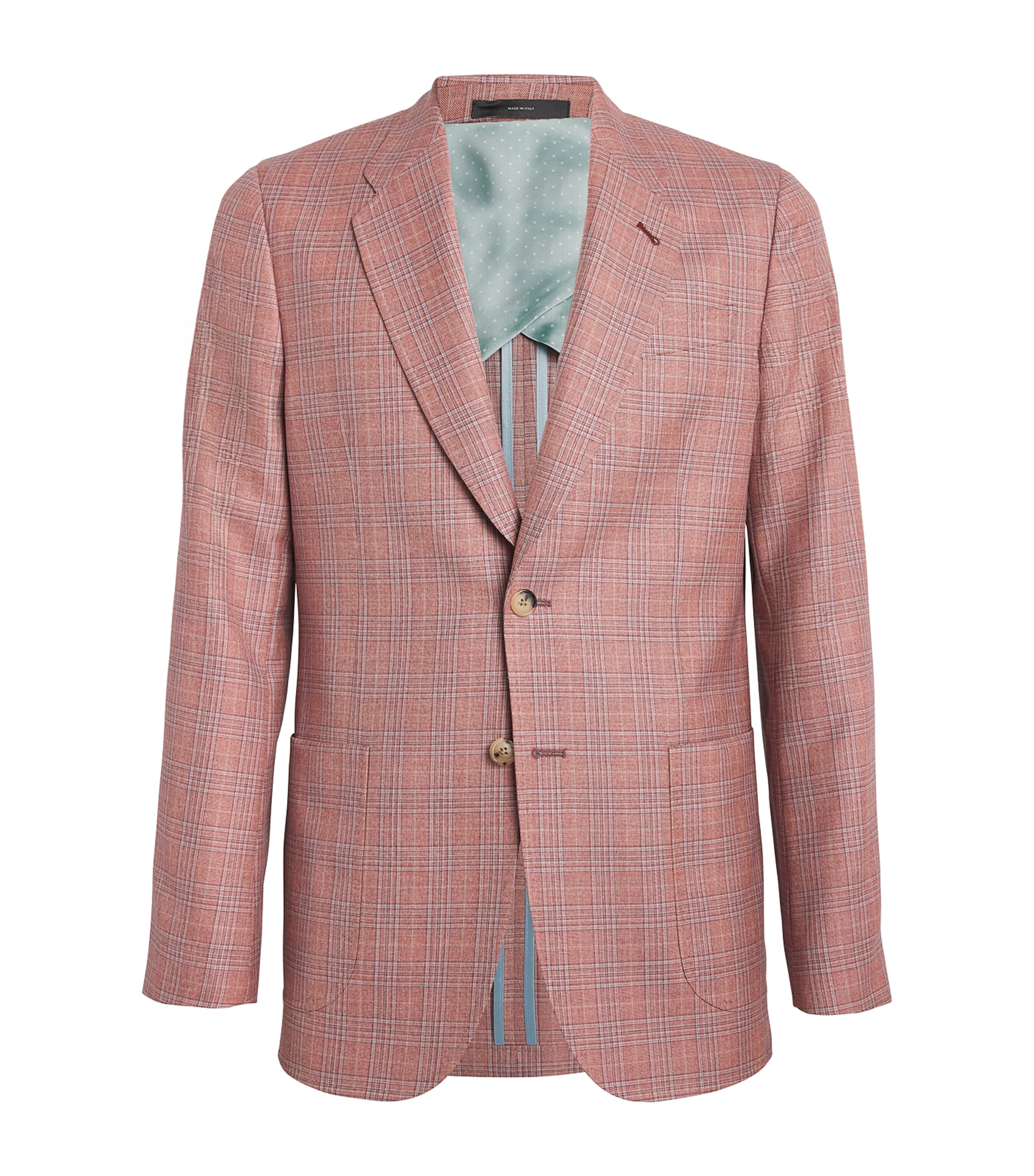 Wool Check Blazer 24_CORAL RED Image 1