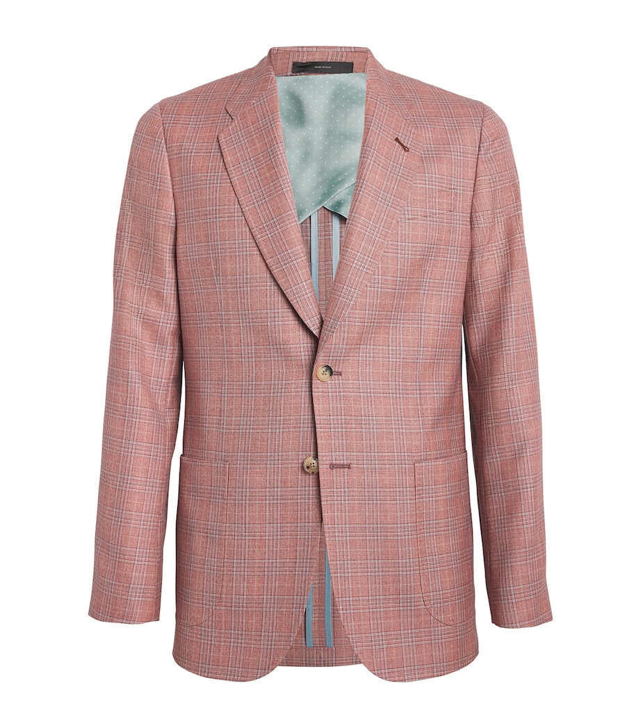 Wool Check Blazer 24_CORAL RED Image 1