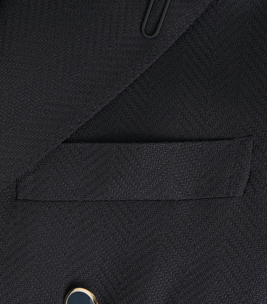 Wool Double-Breasted Blazer 860 NAVY Image 5