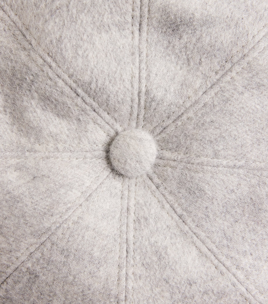Cashmere Hatteras Flat Cap 3 - LIGHT GREY Image 3