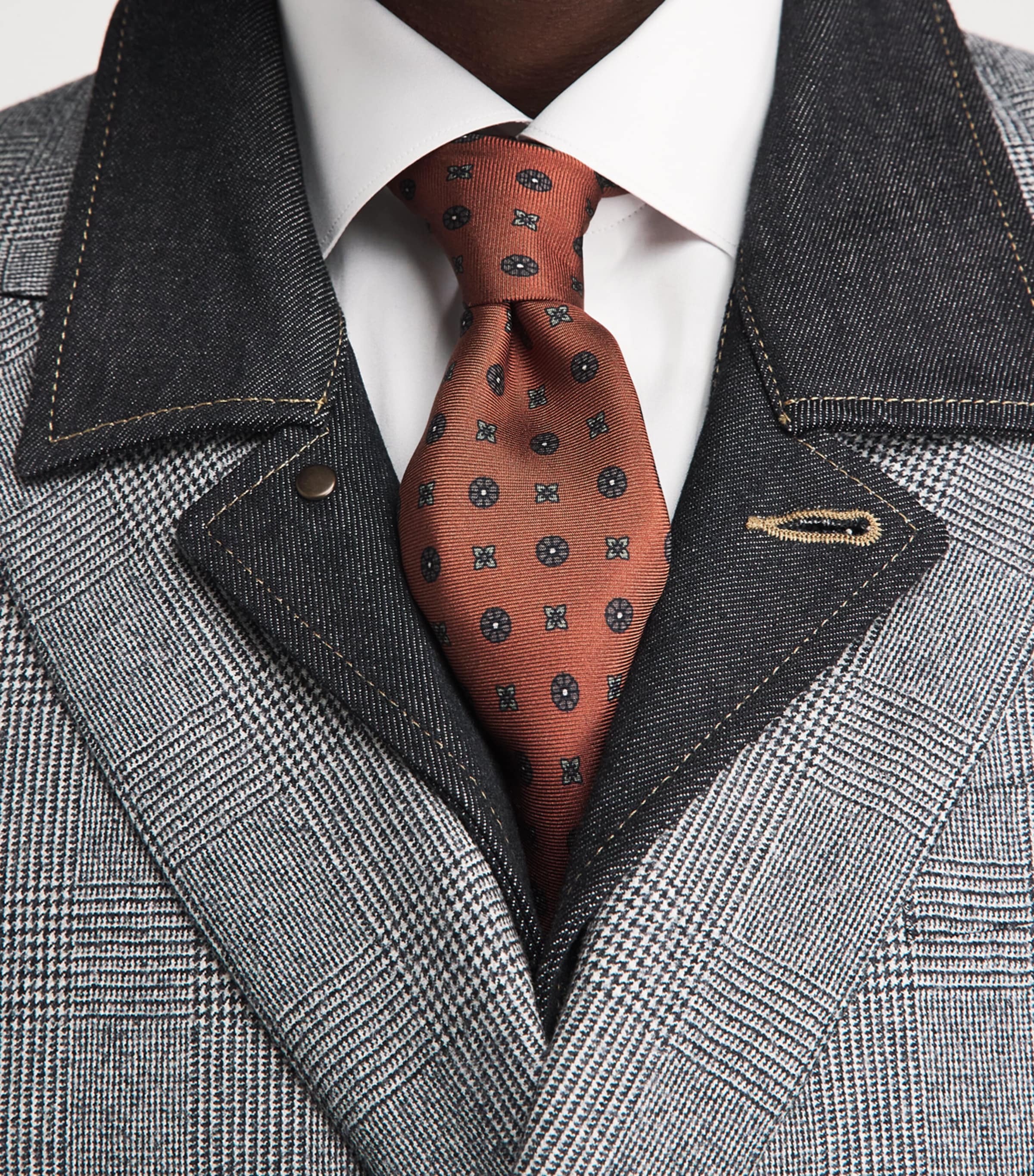 Corneliani Silk Patterned Tie Dark Orange Image 2