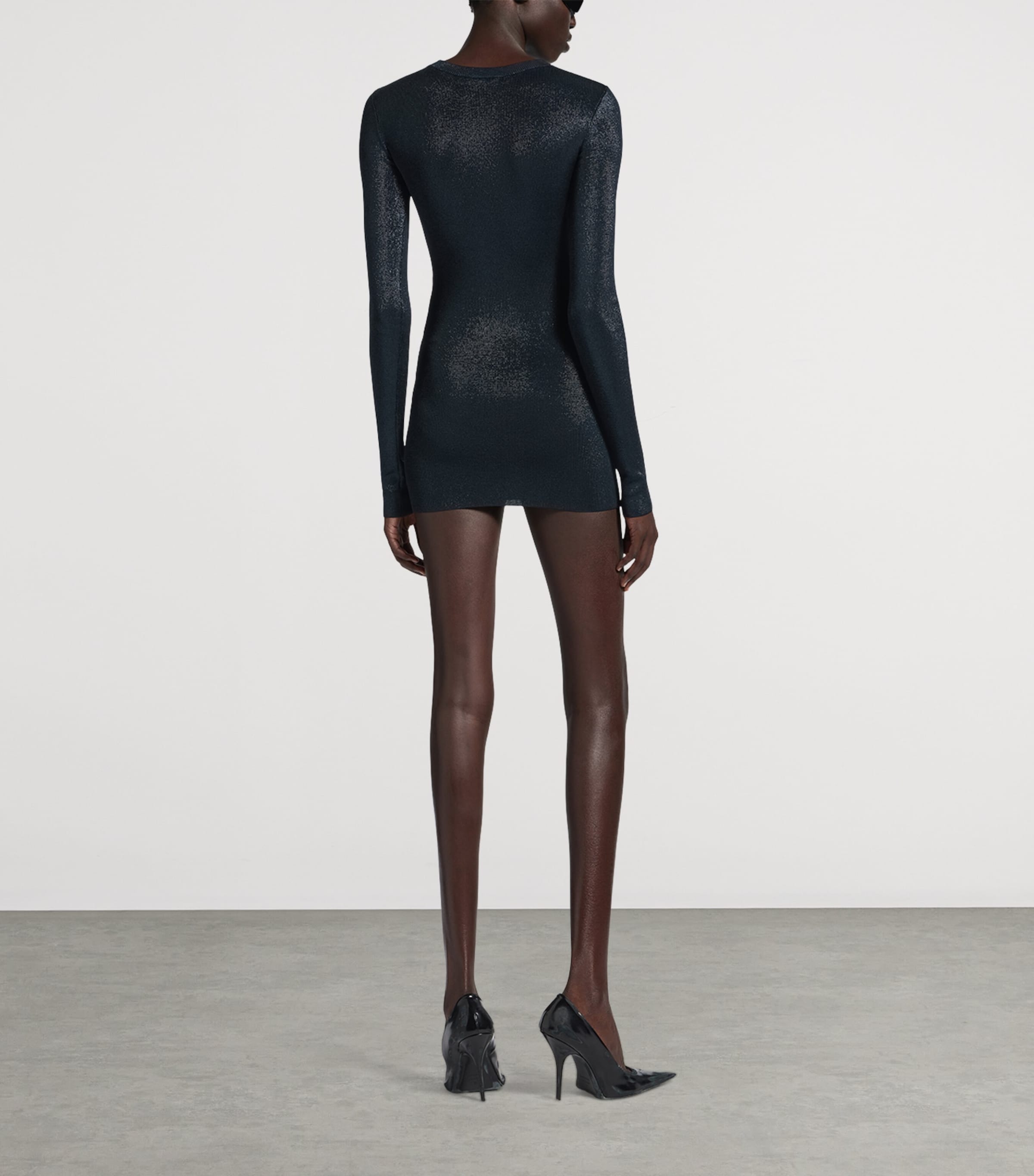 Metallic Long-Sleeve Mini Dress 8071 Image 3