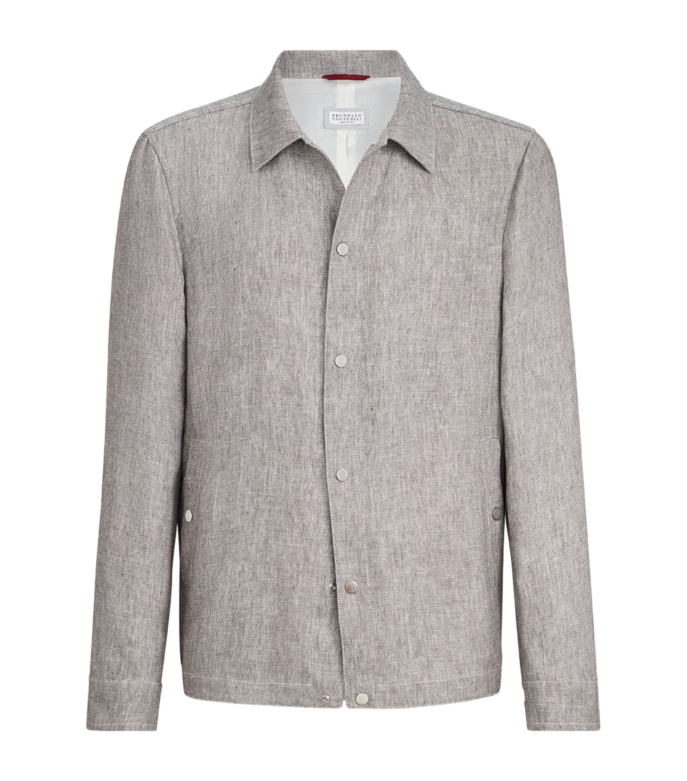 Brunello Cucinelli Mens Hemp-Linen Overshirt Image 1