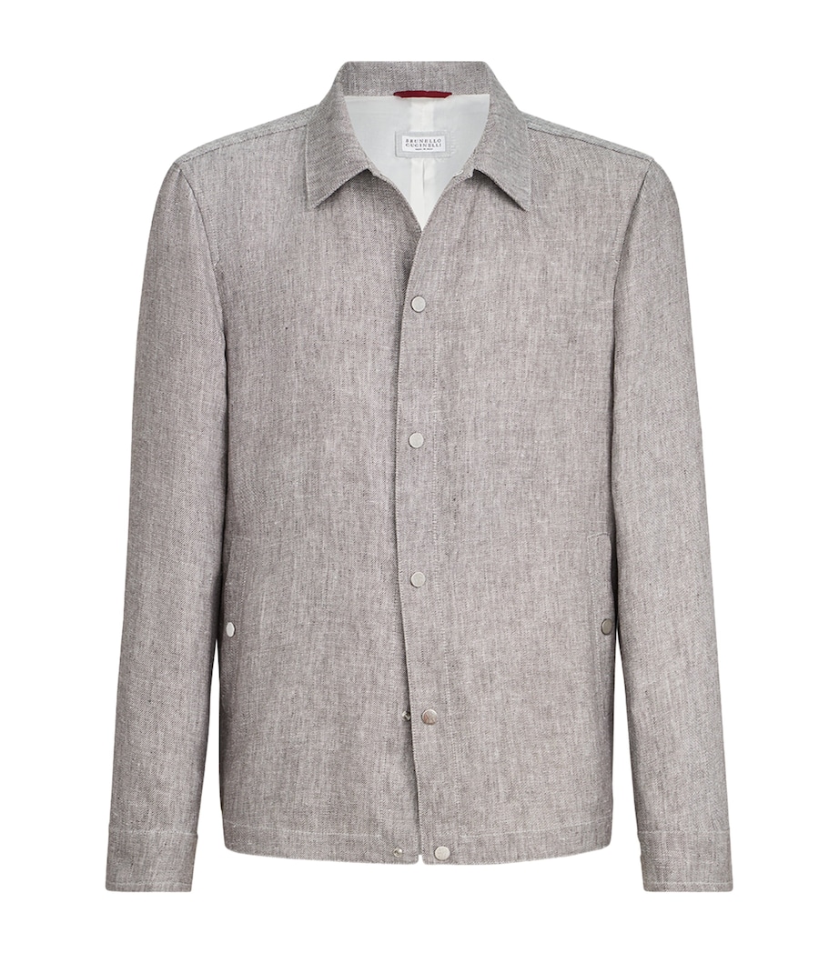 Brunello Cucinelli Mens Hemp-Linen Overshirt Image 1