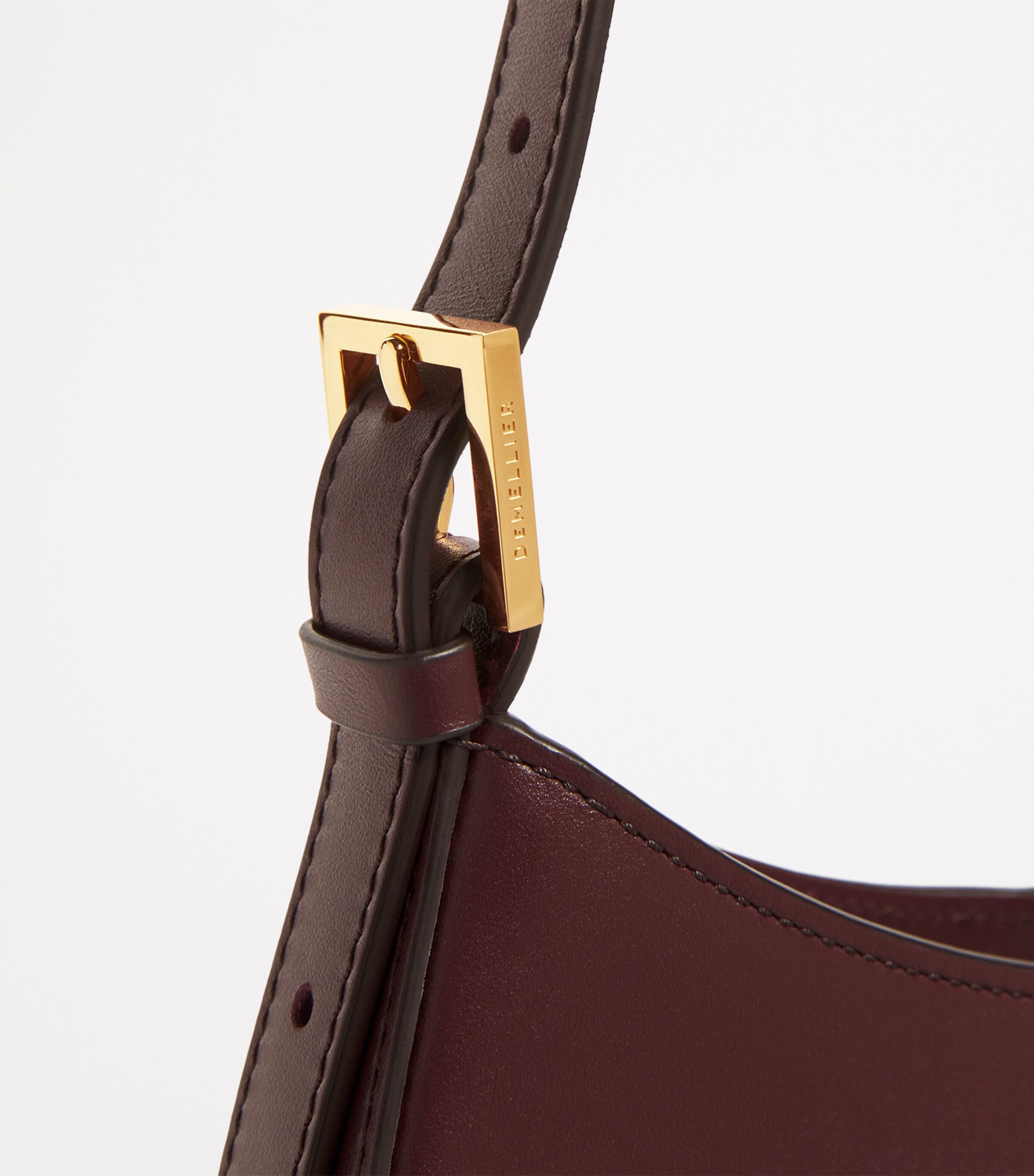 Demellier Leather Tokyo Shoulder Bag Burgundy Image 6