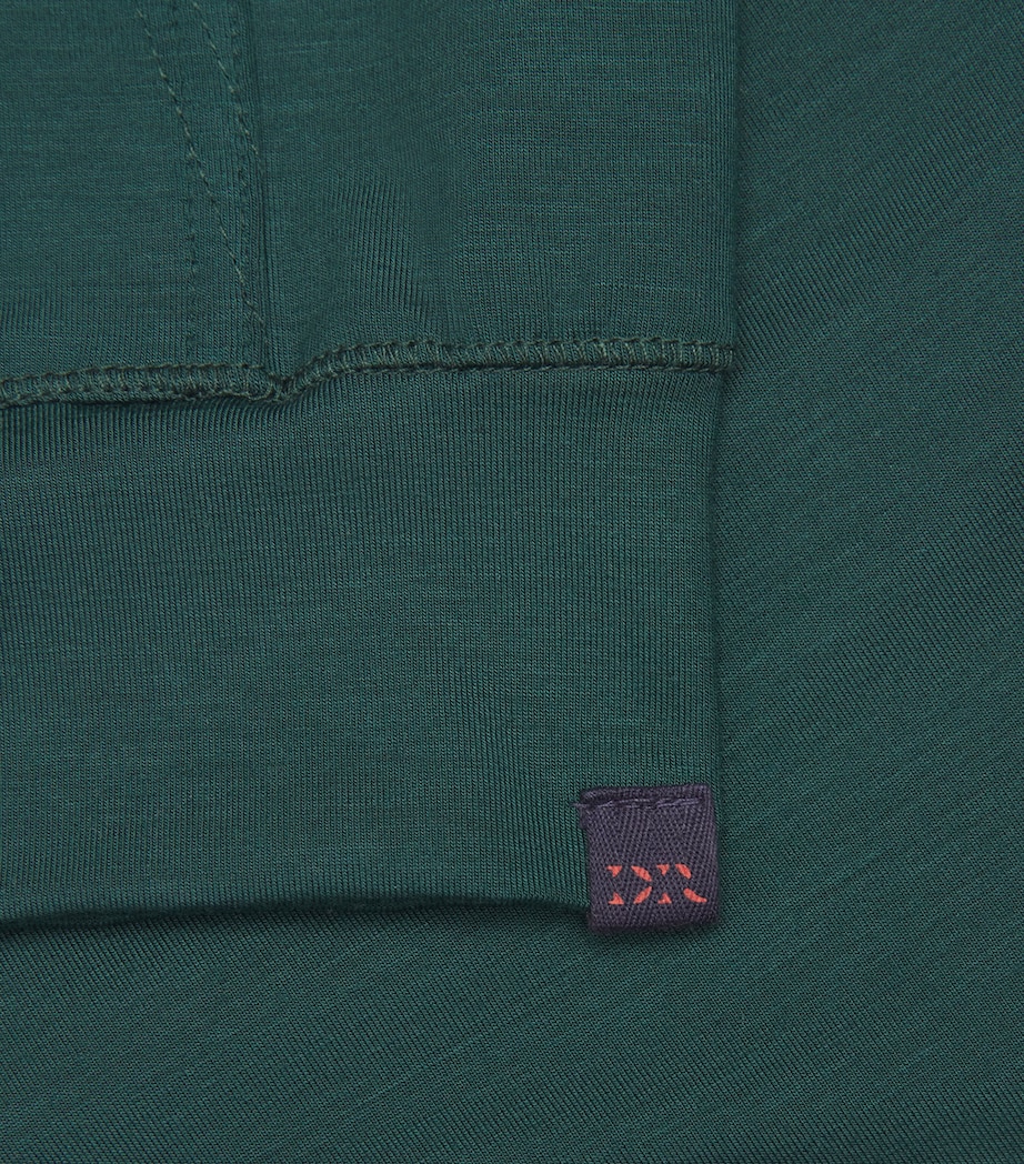 Micro Modal Zipped Hoodie 018 GREEN Image 5