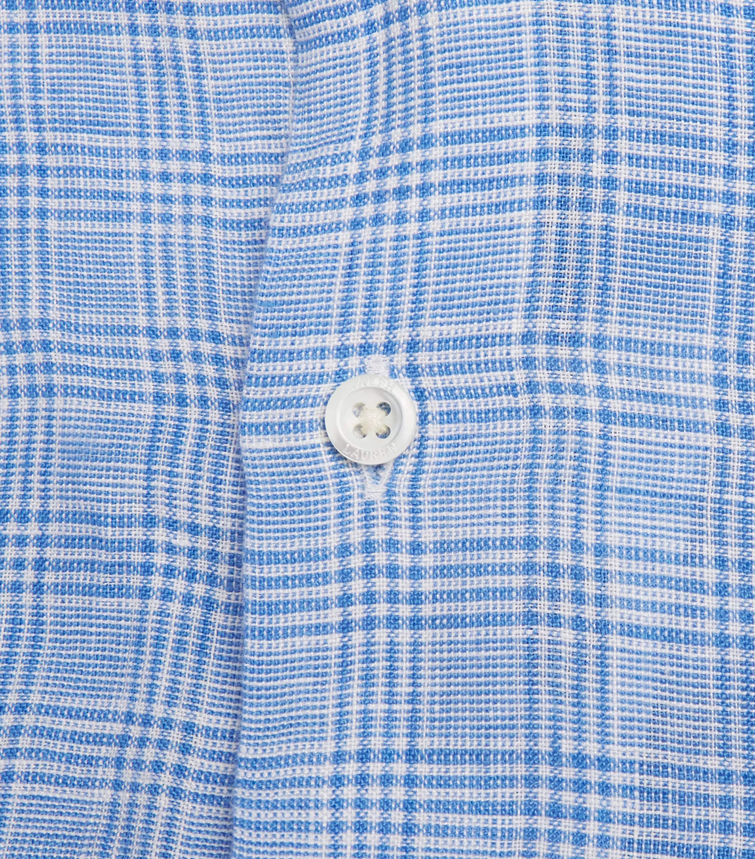 Polo Ralph Lauren Mens Linen Check Shirt Blue Wht Multi Image 6
