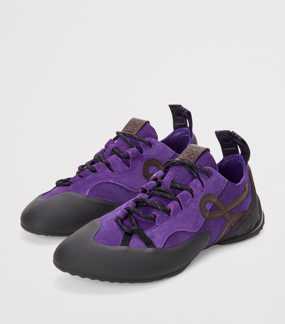 Split Leather Grip Sneakers PURPLE/BROWN Image 3