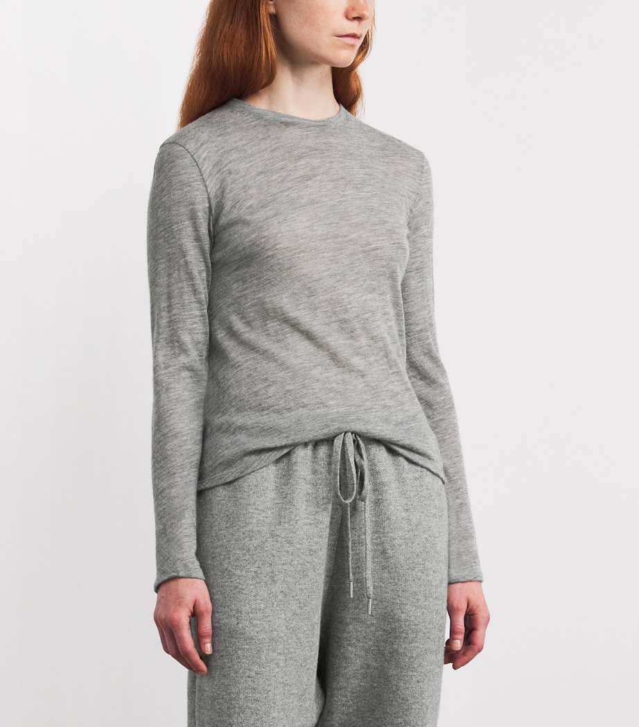 Inverness Cashmere Long-Sleeve T-Shirt GREY MELANGE Image 3
