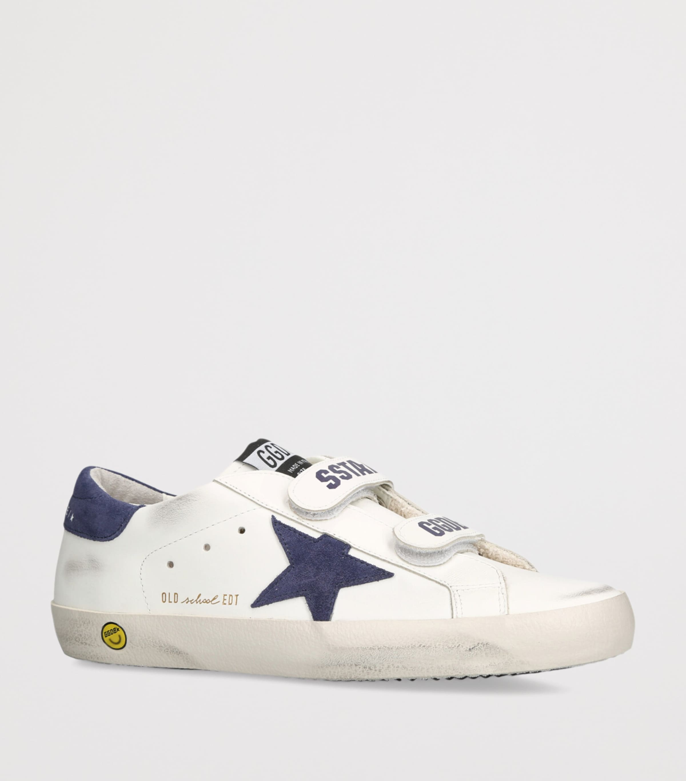 Leather Old School Sneakers WHITE/NAVY Image 3