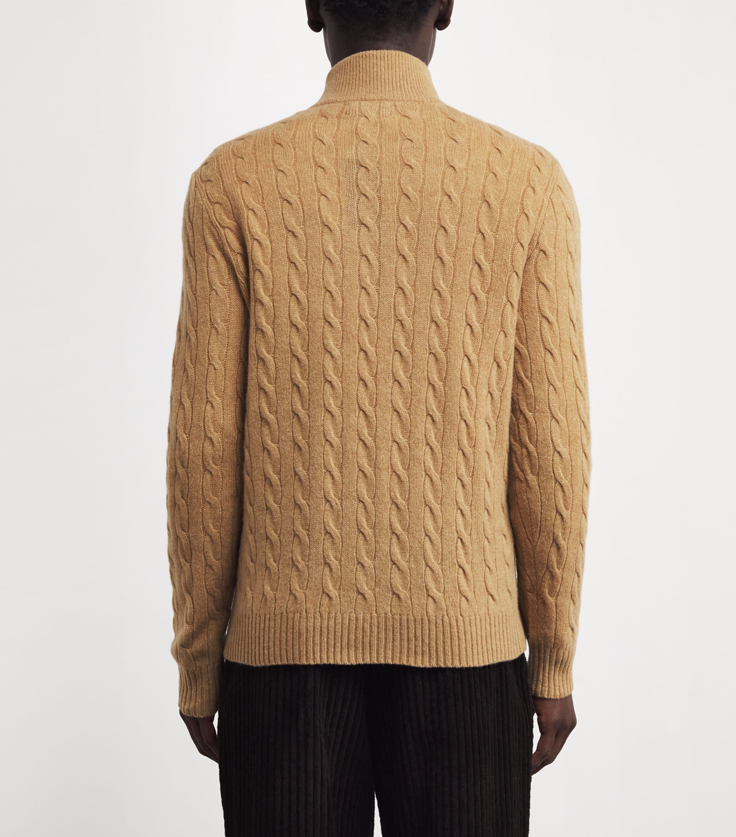 Wool-Cashmere Quarter-Zip Sweater BROWN Image 4
