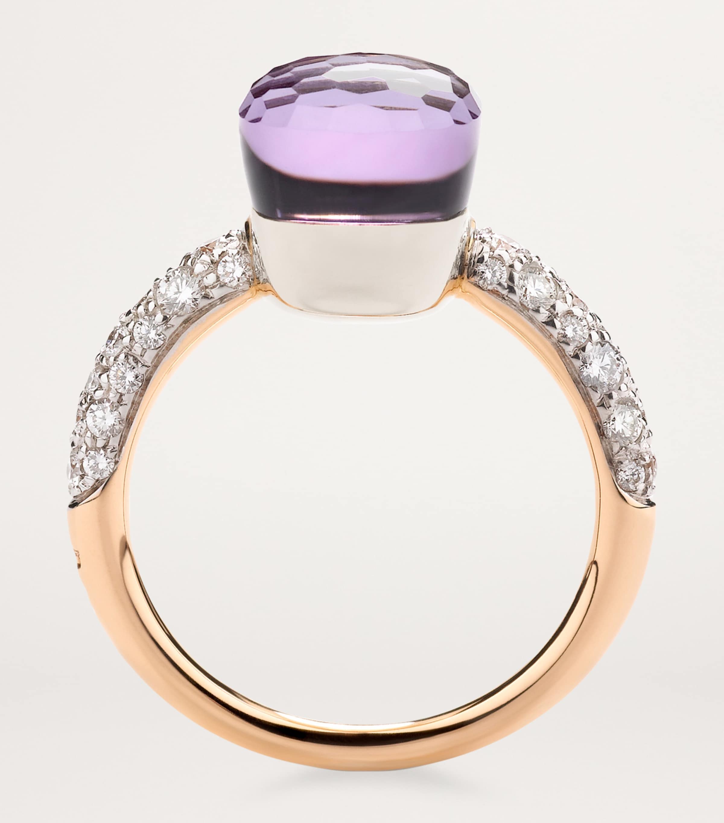 Rose Gold, Diamond and Amethyst Nudo Petit Ring DB0OI Image 3
