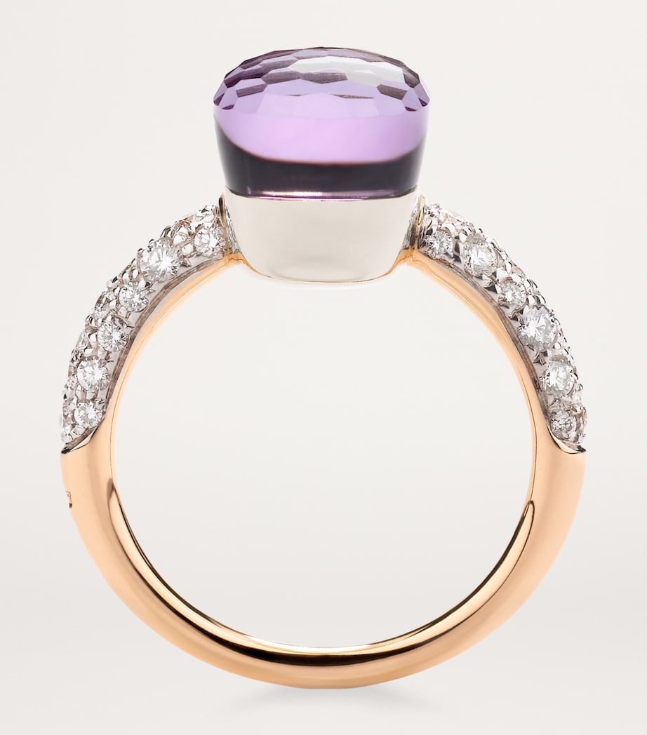 Rose Gold, Diamond and Amethyst Nudo Petit Ring DB0OI Image 3