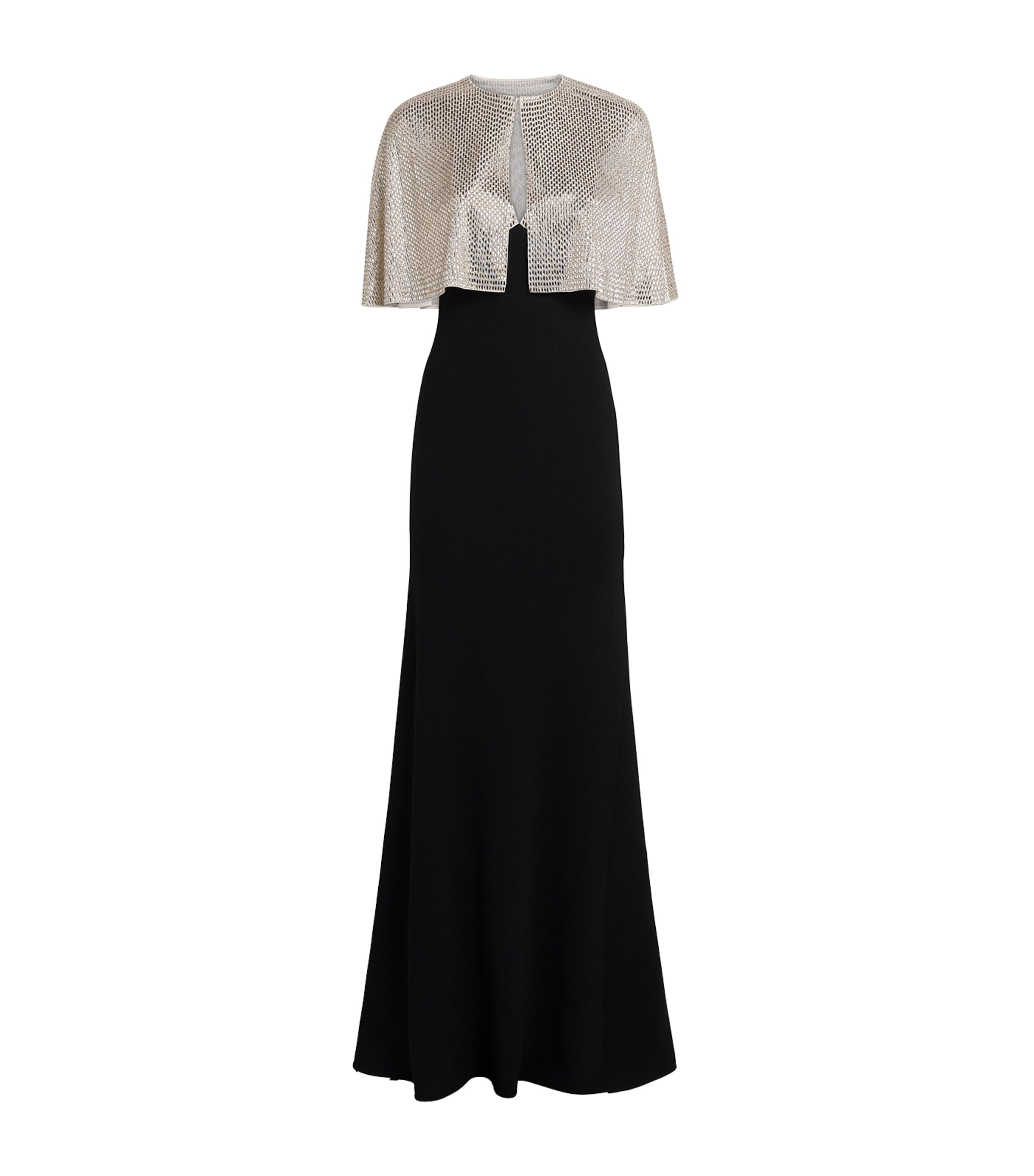 Roland Mouret Womens Embellished-Cape Gown Black Image 1