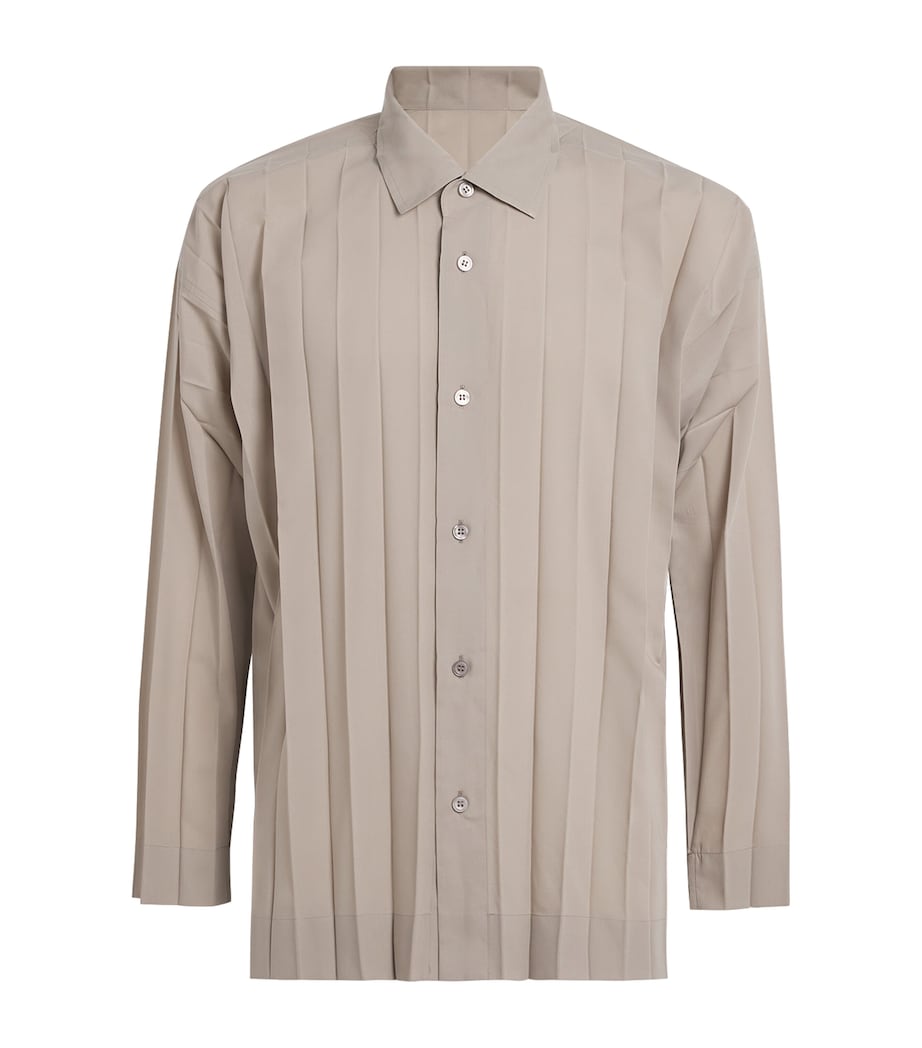 Homme Plissé Issey Miyake Mens Wide Pleated Shirt Gray Image 1