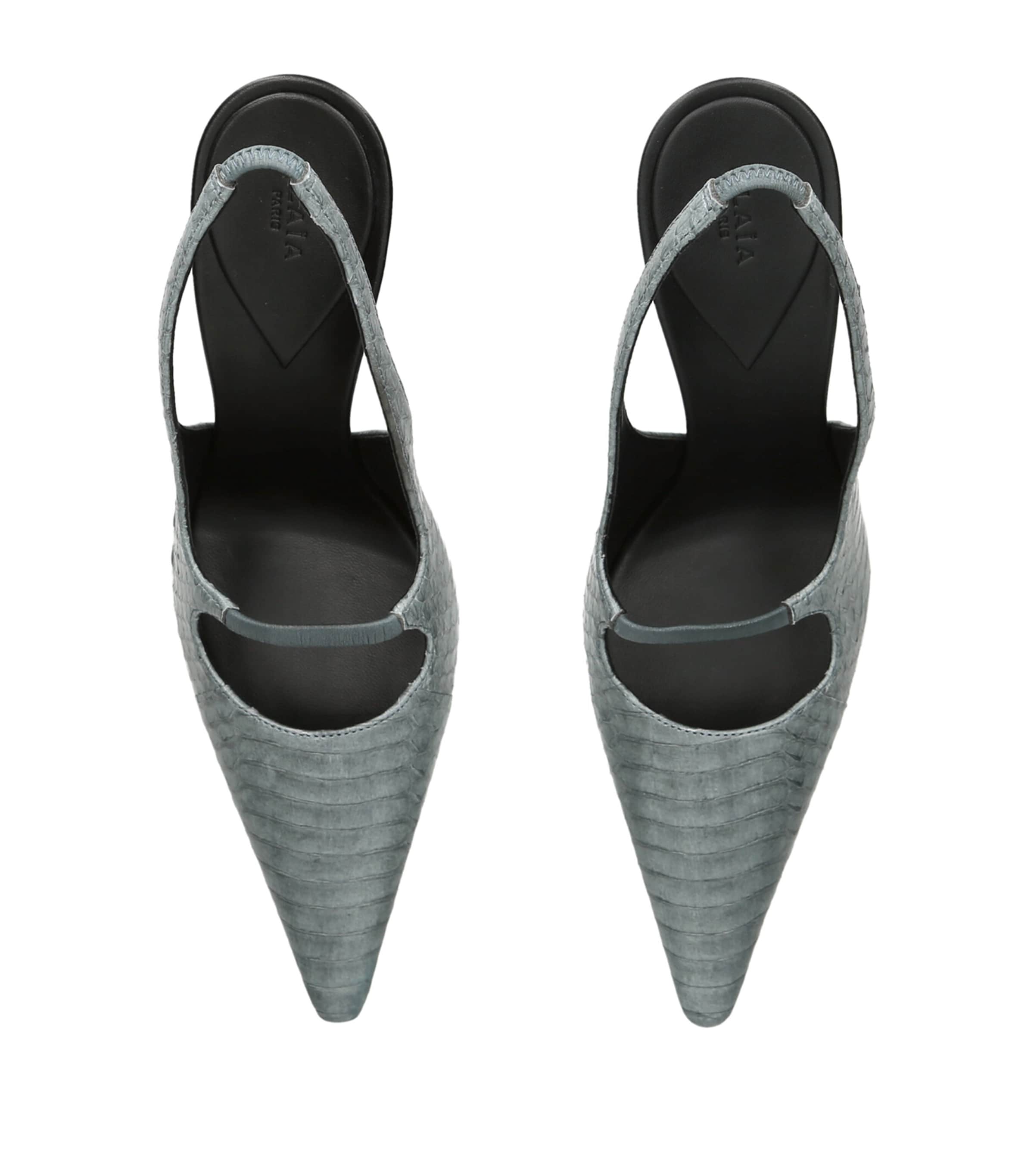 Alaïa Leather Croc-Effect Drop Slingback Pumps 90 Other Image 4