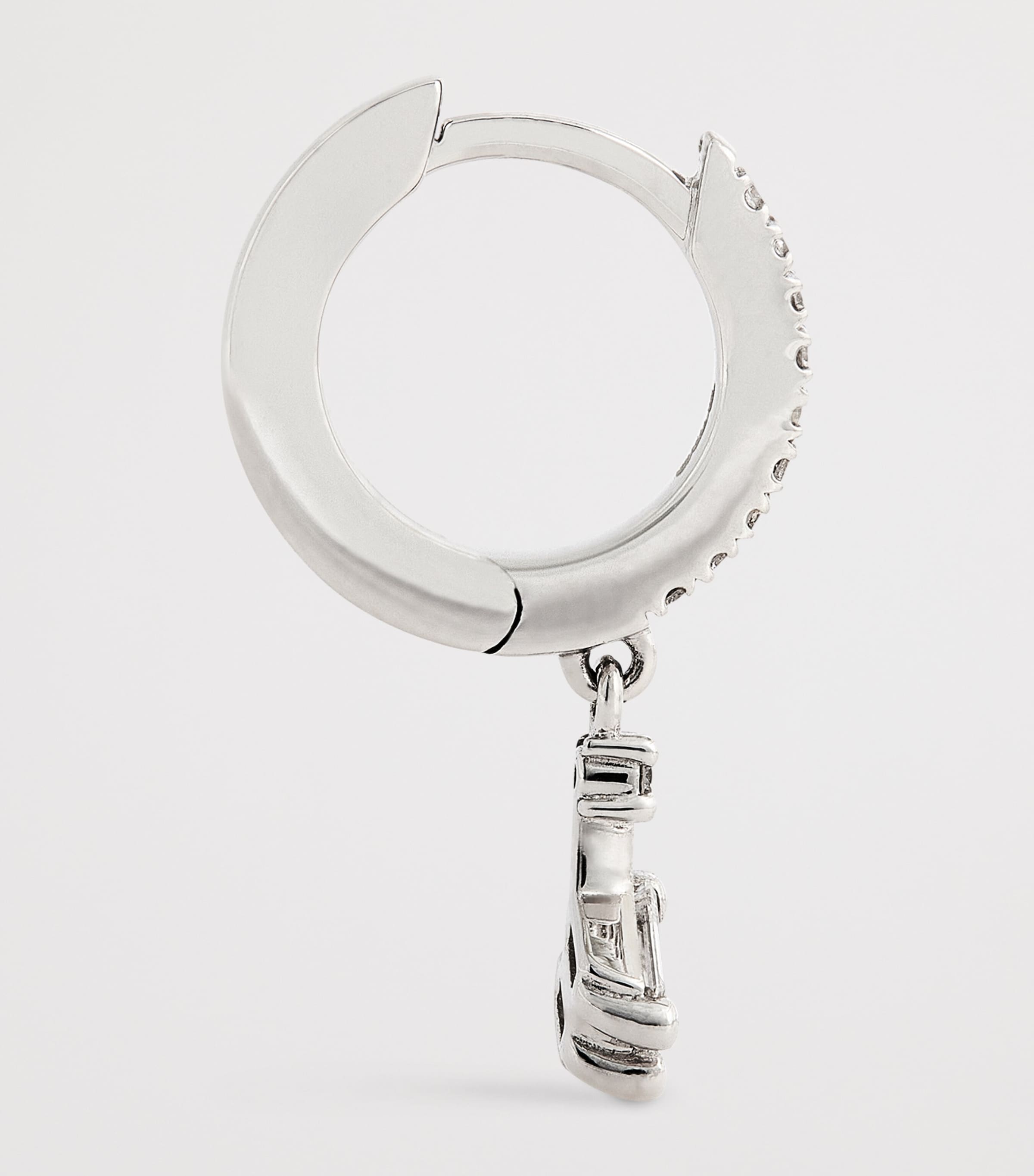 Suzanne Kalan White Gold and Diamond Classic Dangle Drop Huggie Earrings Wg/wd Image 4