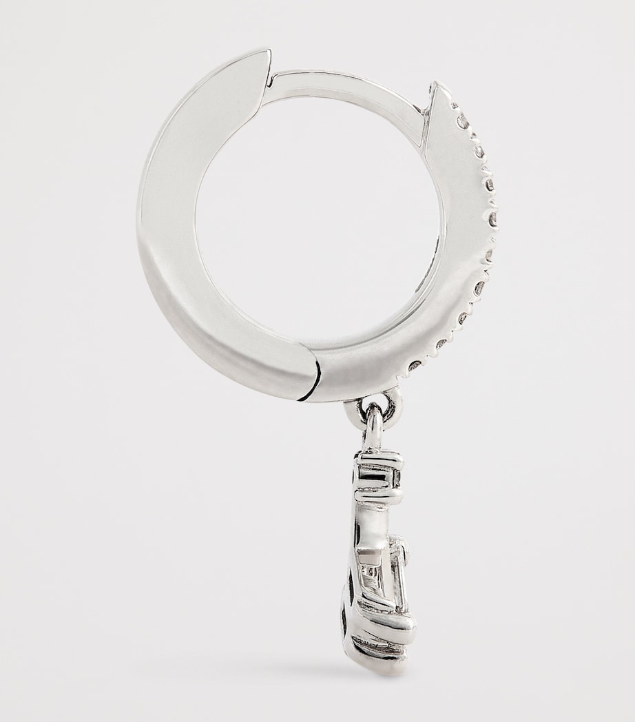 Suzanne Kalan White Gold and Diamond Classic Dangle Drop Huggie Earrings Wg/wd Image 4