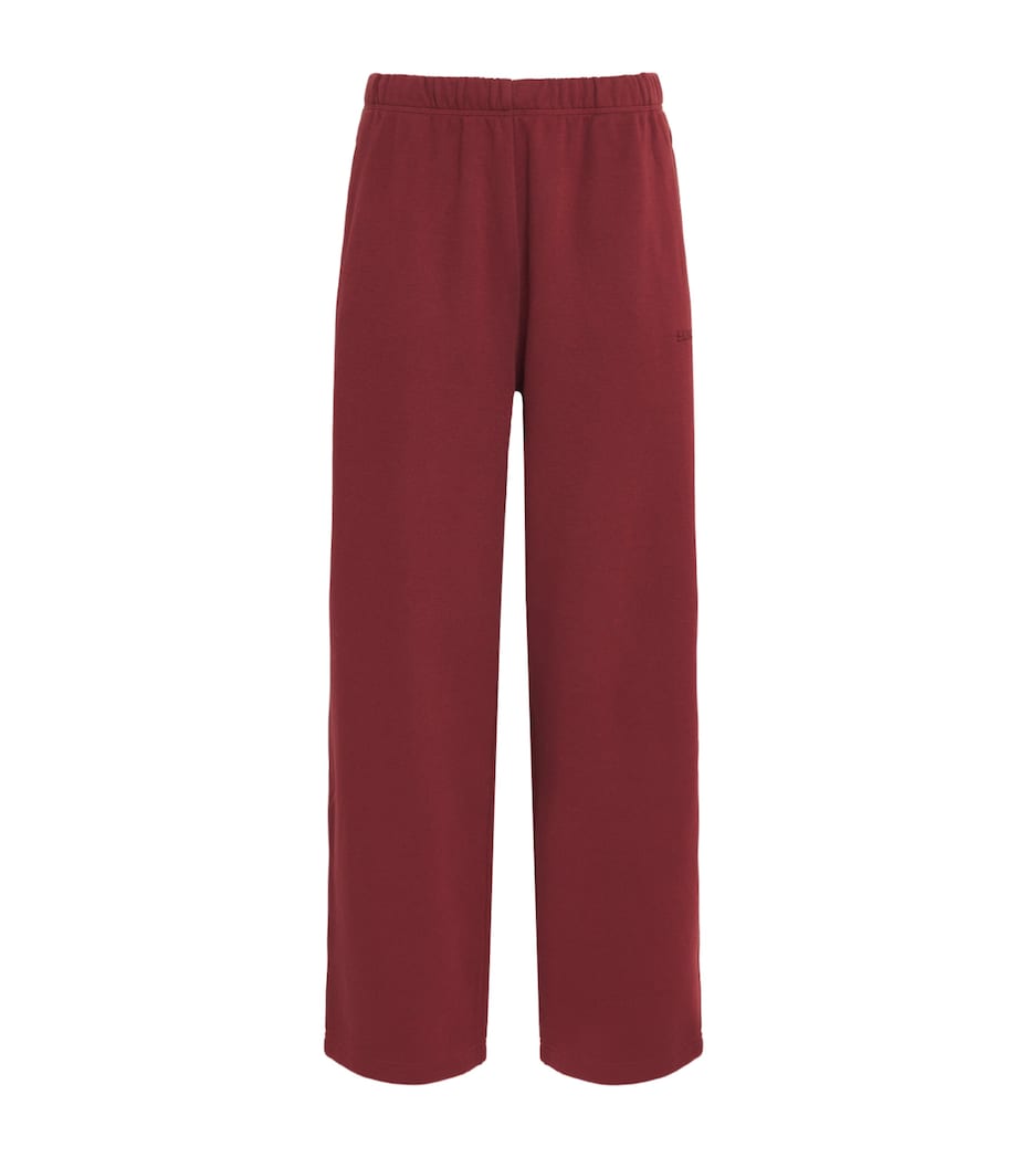 Cotton-Blend Fleece Straight Sweatpants MERLOT Image 1