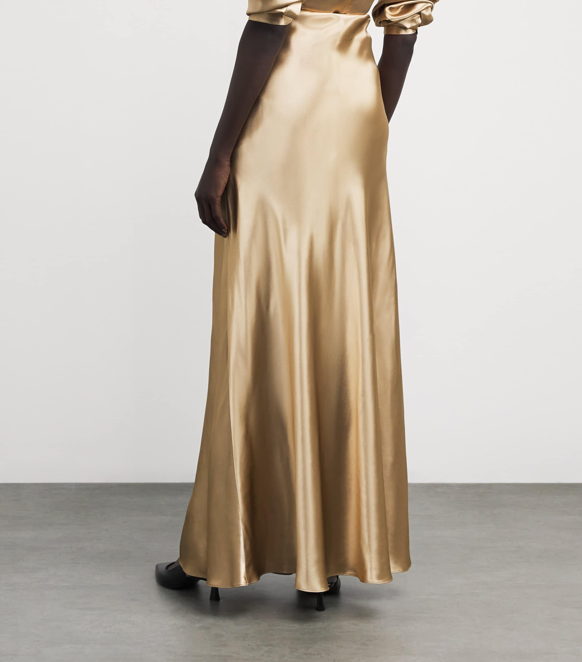 Satin Maxi Skirt NATURAL Image 4