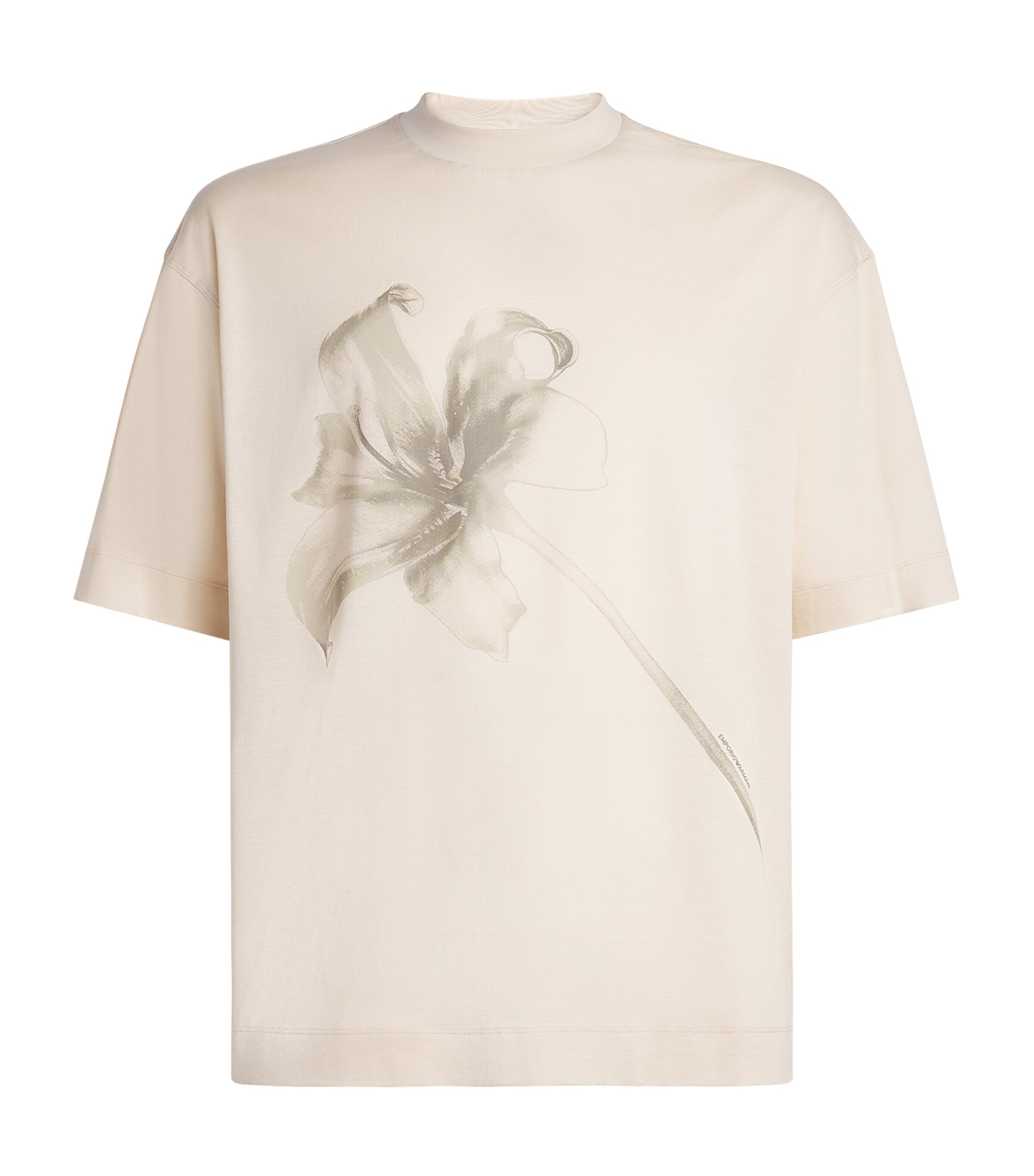 Emporio Armani Flower Graphic T-Shirt | Men Clothing | T-Shirts | Printed T-Shirts | Designers | Emporio Armani