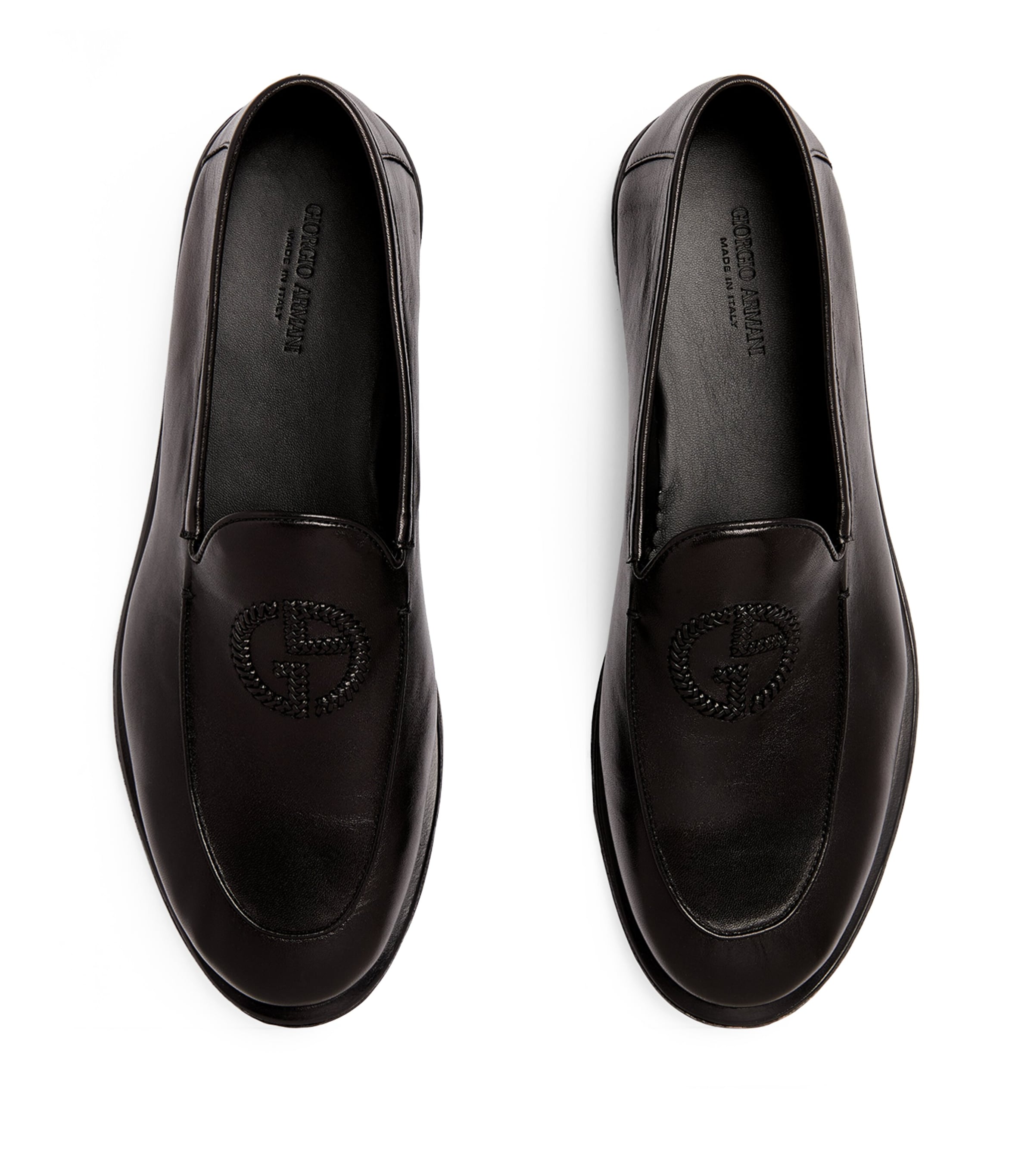 Leather Monogram-Embroidered Loafers 00002 Image 2