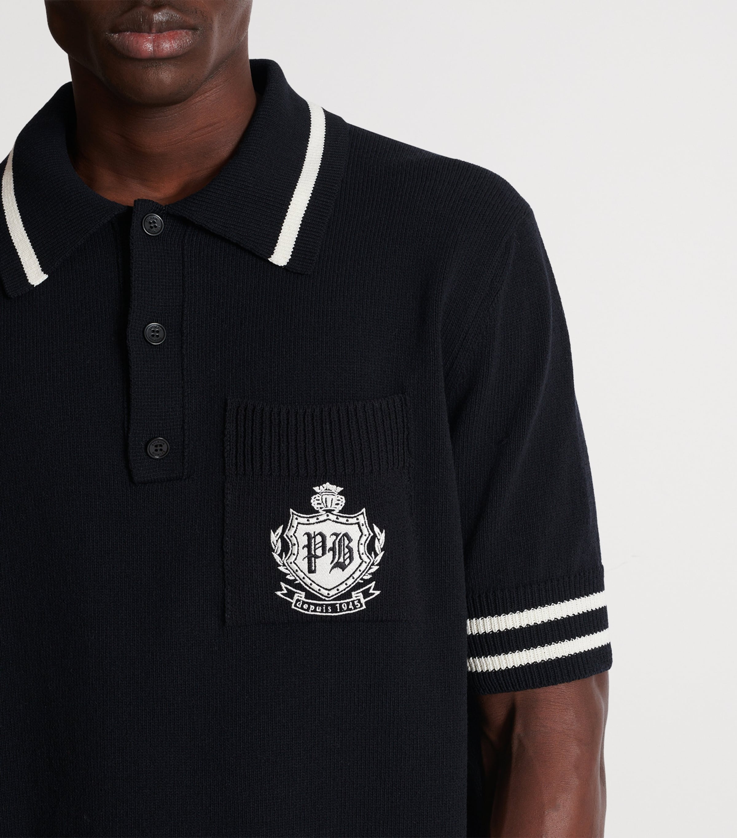 College Emblem Polo Shirt EER NOIR/NATUREL Image 8