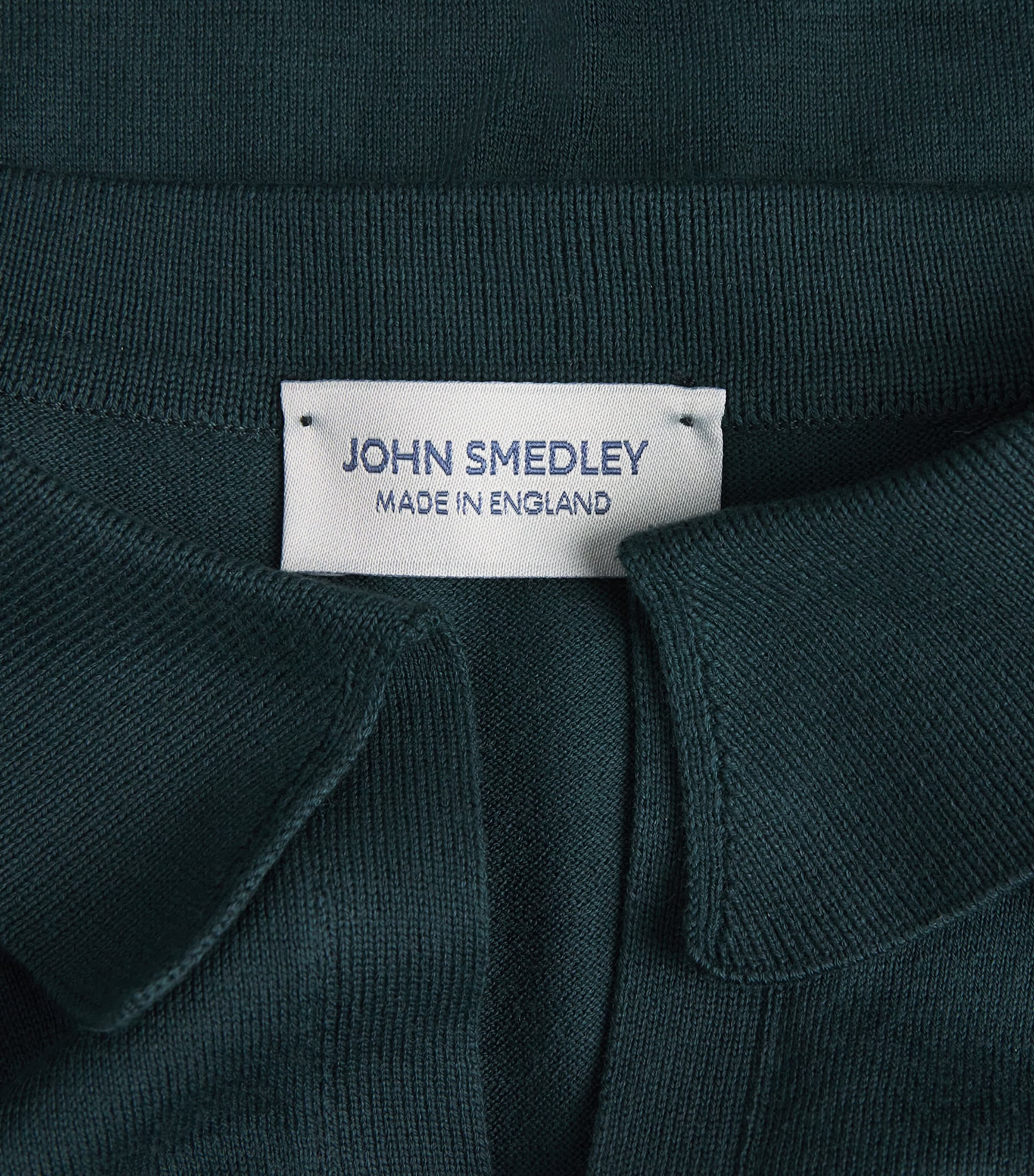 John Smedley Mens Sea Island Cotton Noah Polo Shirt Rainforest Image 6