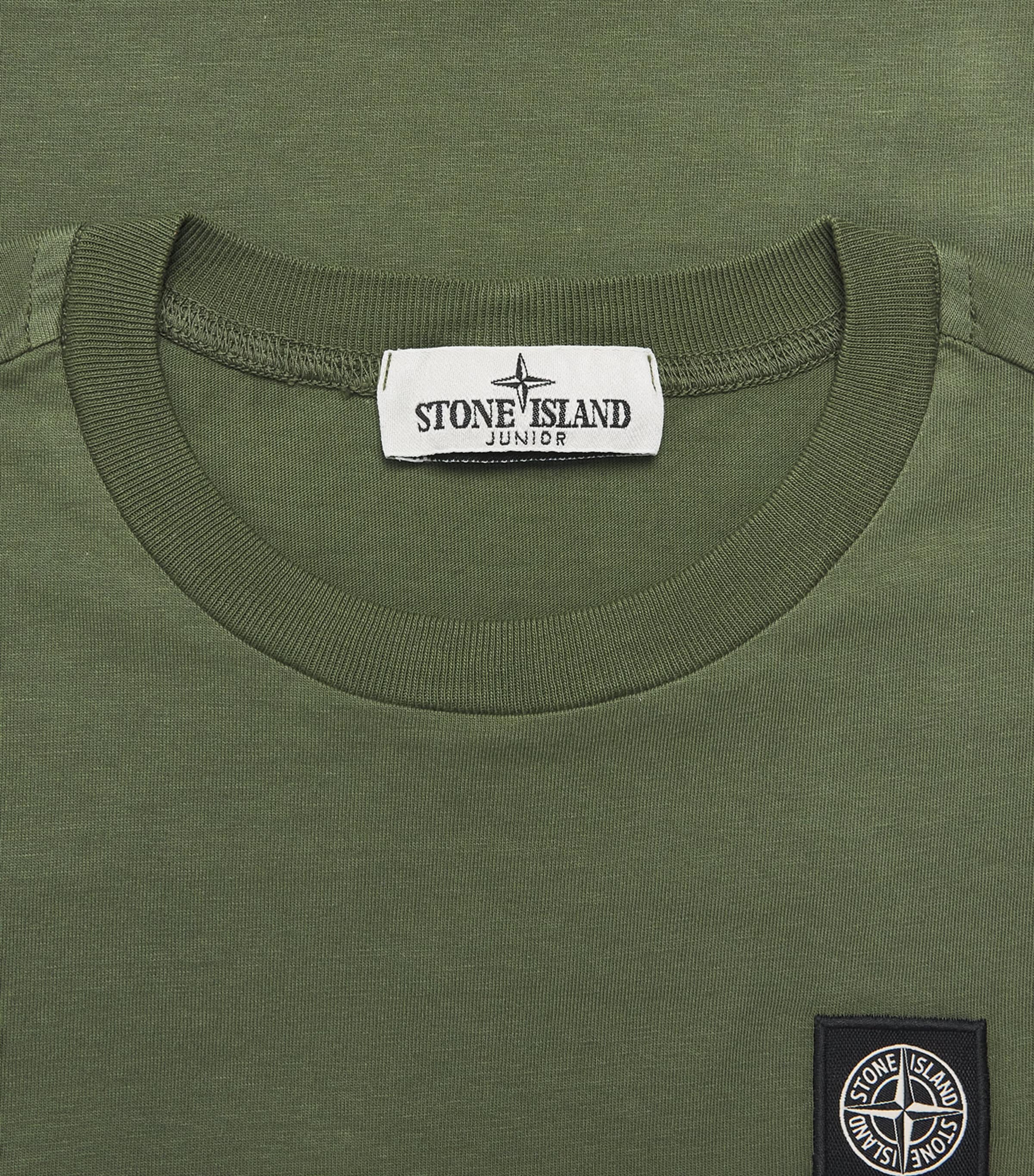 Stone Island Junior Cotton Logo T-Shirt (2-14 Years) Military Green Image 3