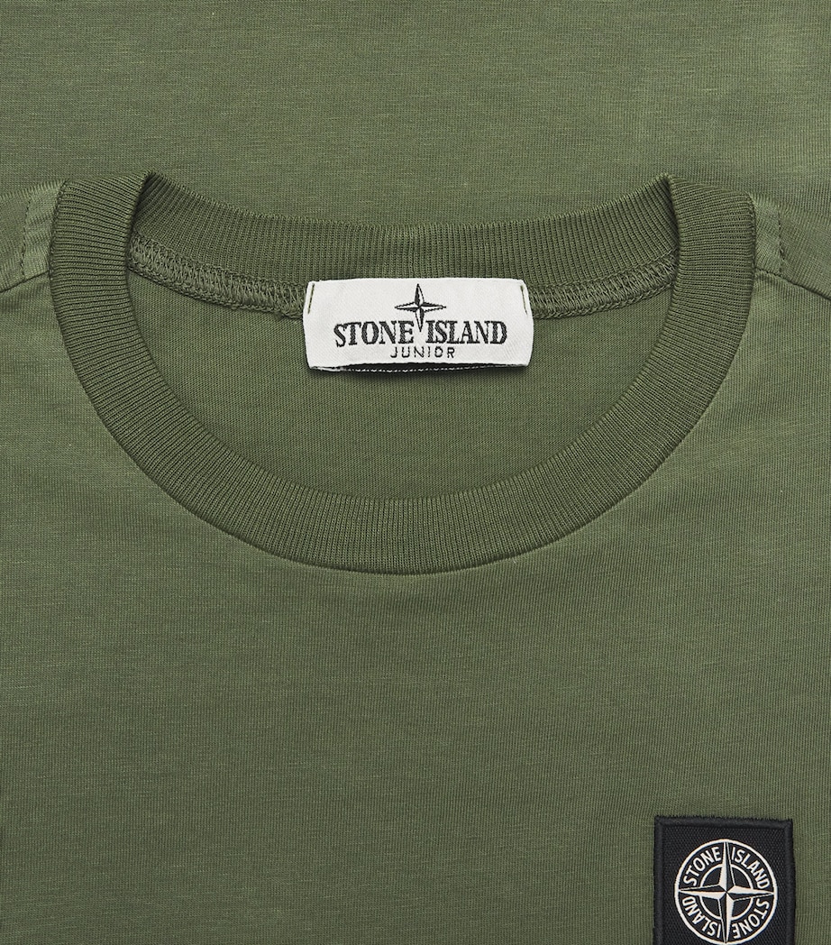 Stone Island Junior Cotton Logo T-Shirt (2-14 Years) Military Green Image 3