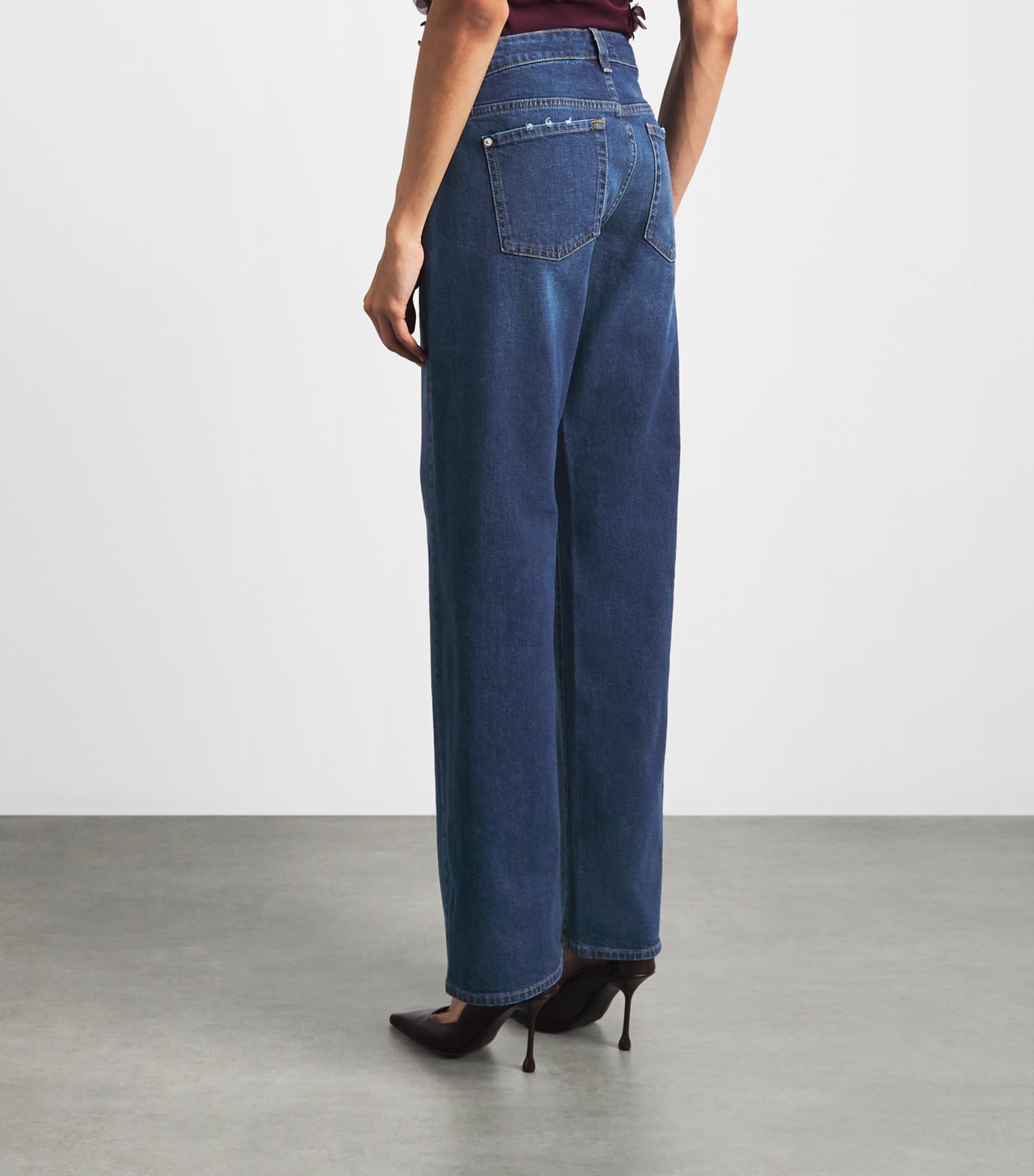 7 For All Mankind Womens Low-Rise Straight Jeans Indiglow Image 5