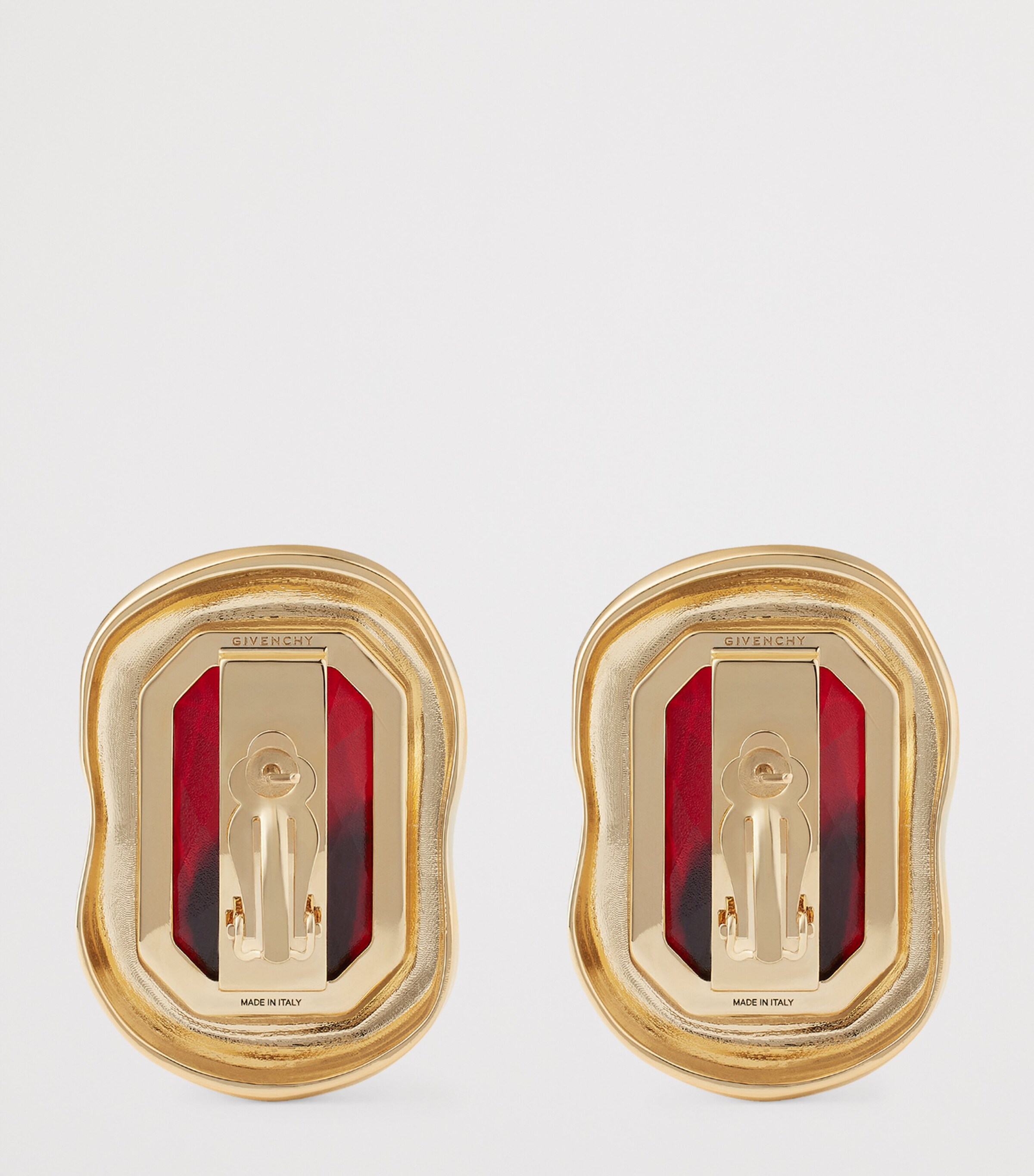 Embellished Sculptural Earrings GOLDEN/RED Image 4