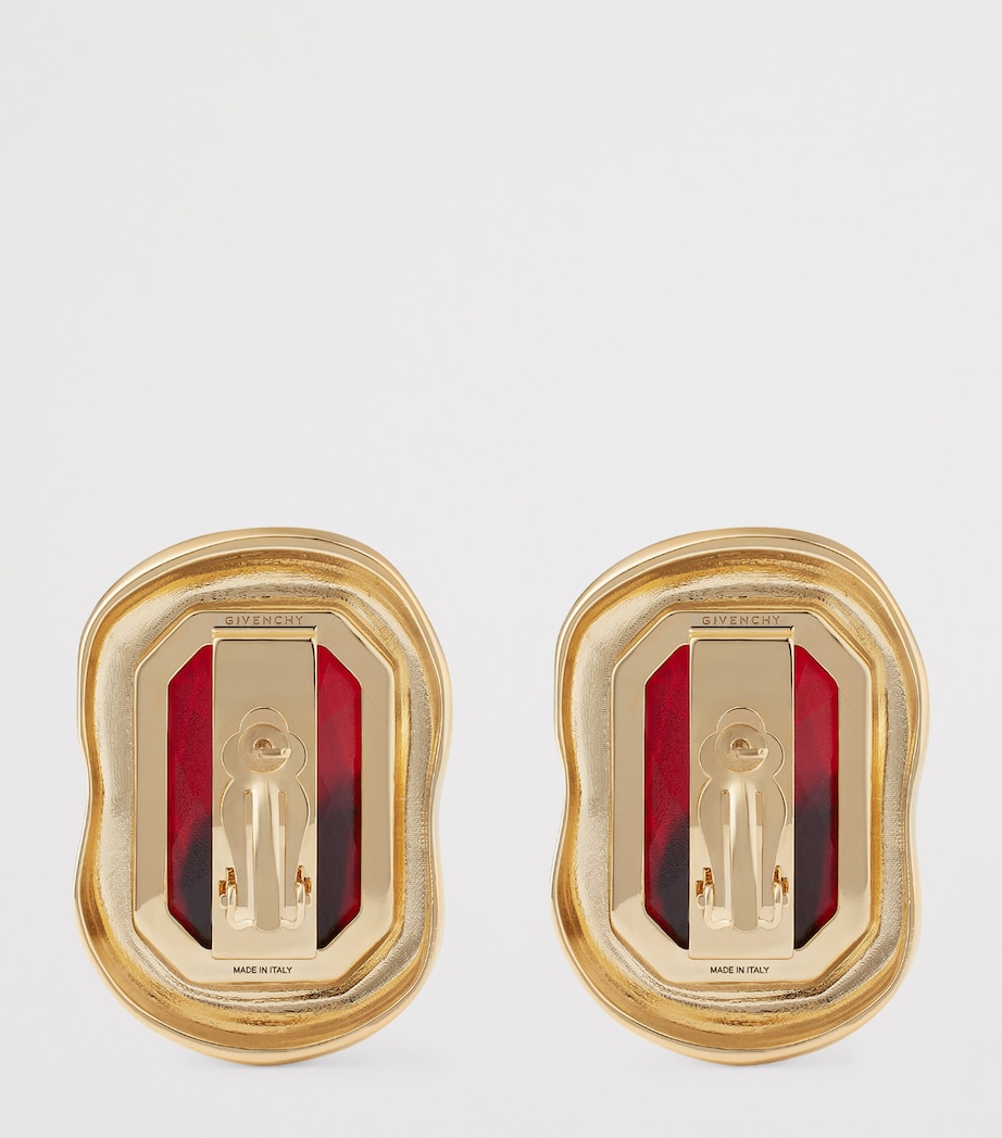 Embellished Sculptural Earrings GOLDEN/RED Image 4