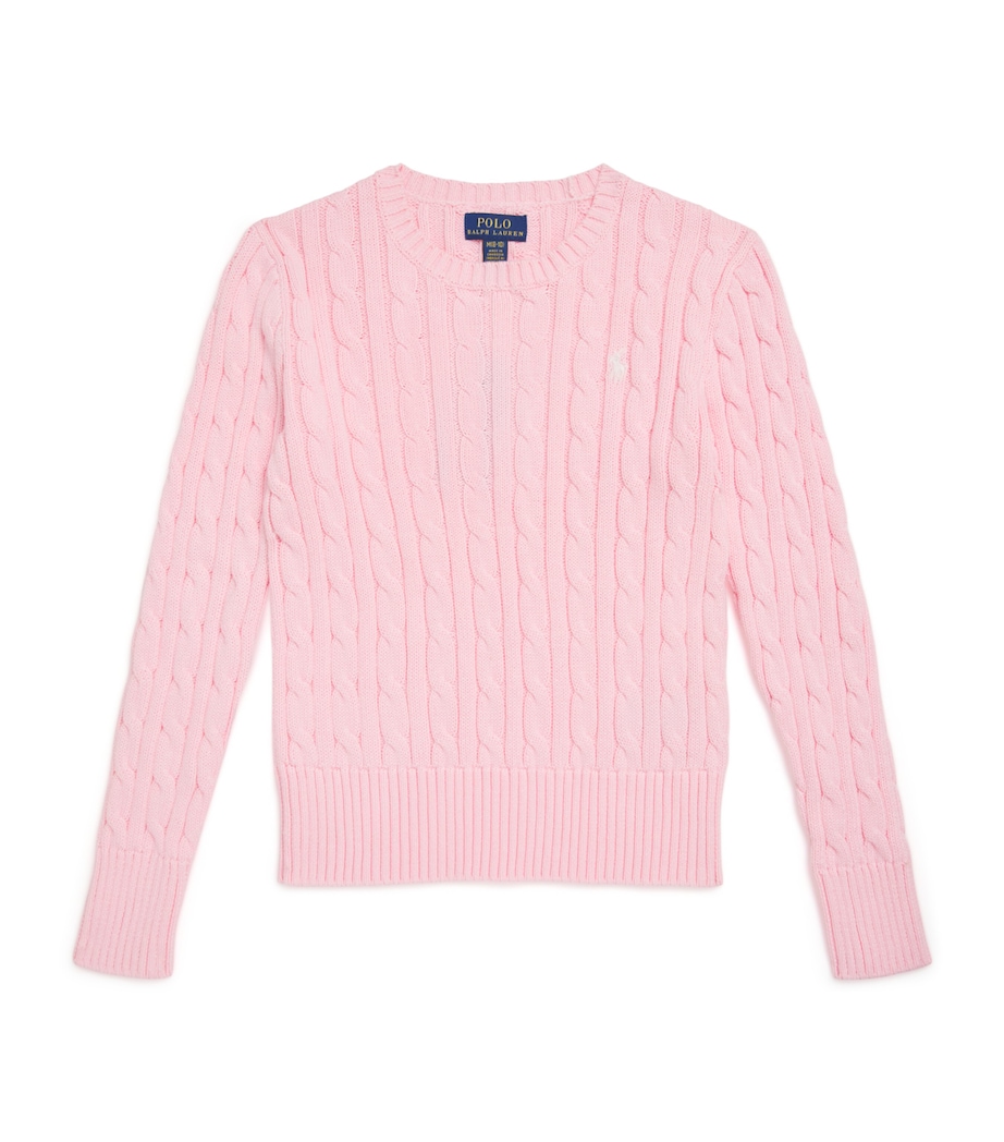 Cotton Cable-Knit Sweater (6-14 Years) PINK Image 1