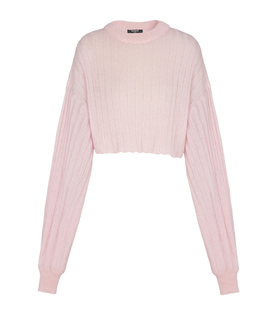 Mohair-Silk Cropped Sweater 4HR ROSE PALE Image 1