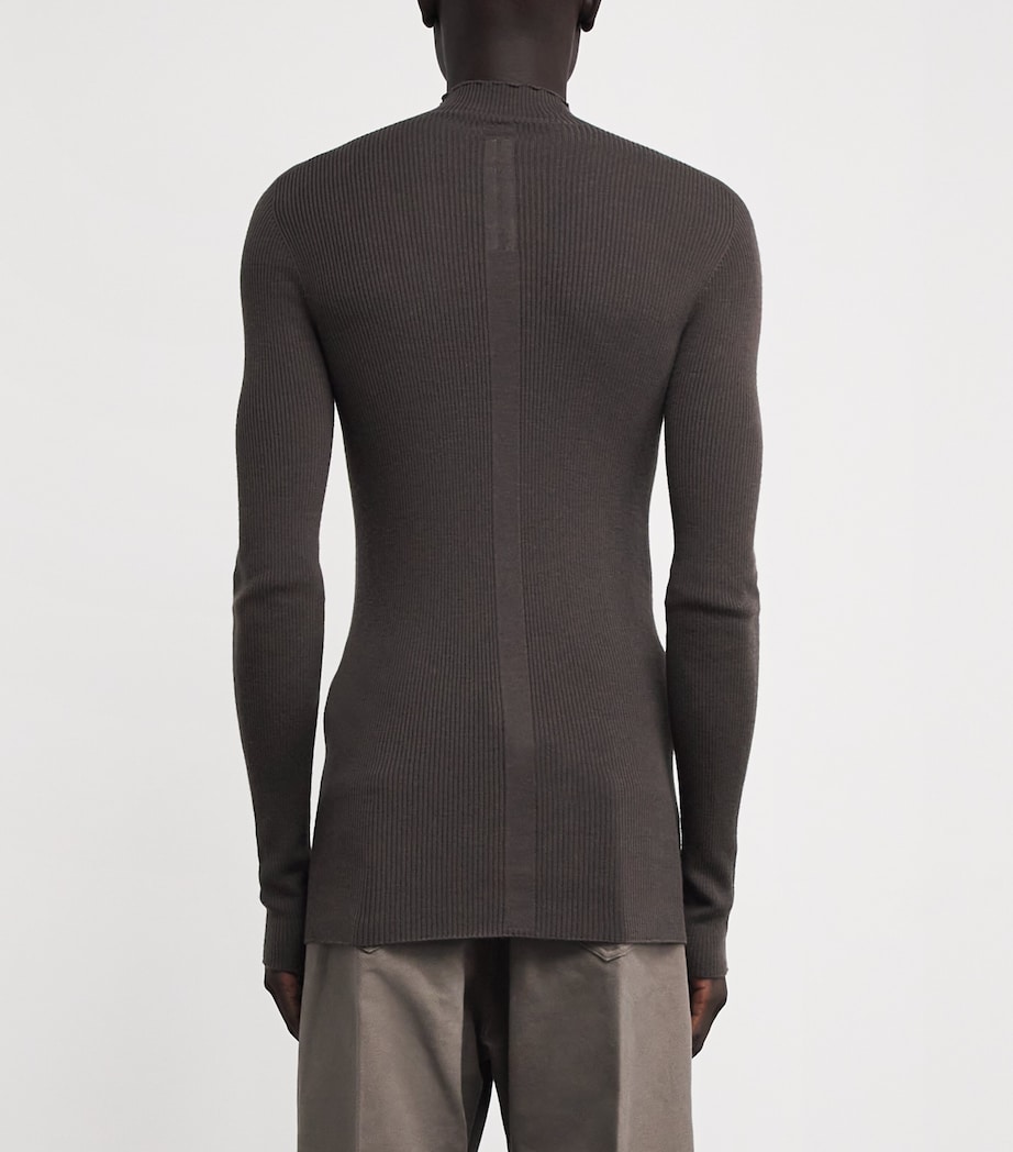 Virgin Wool Ribbed Lupetto Sweater DARKDUST Image 4