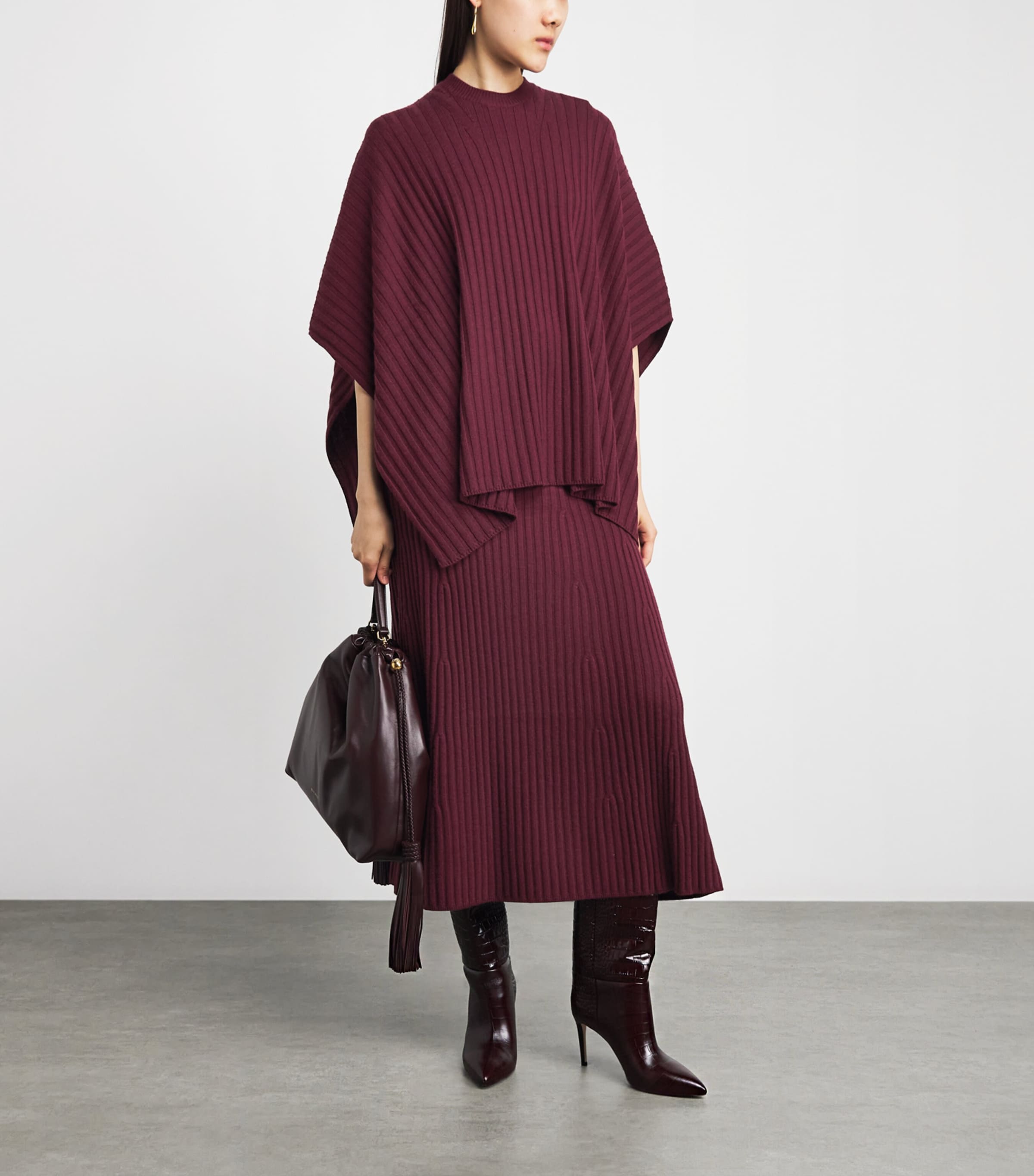Gabriela Hearst Womens Merino Wool-Cashmere Meier Knit Dress Bdx Bordeaux Image 2